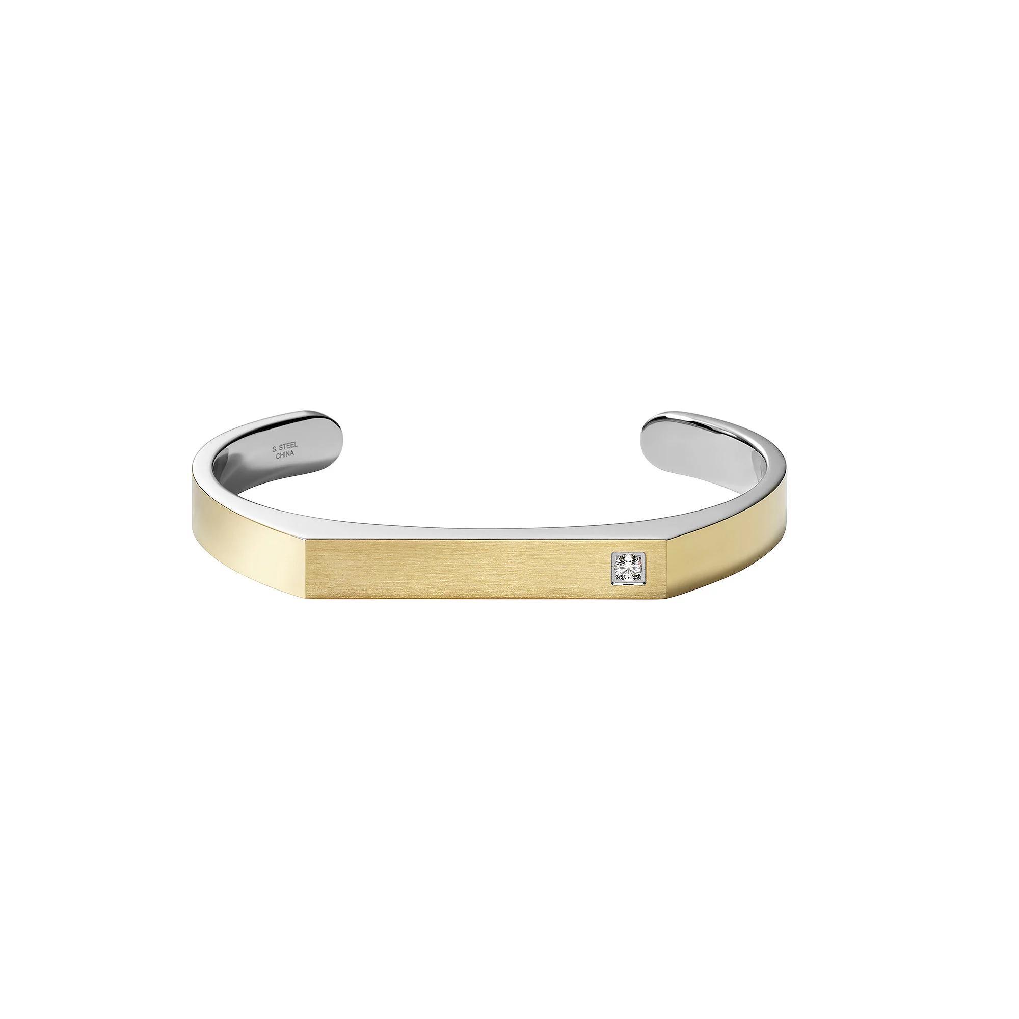 Bulova Mens Two-Tone Stainless Steel Diamond Accent Cuff Bracelet Multi Product Image