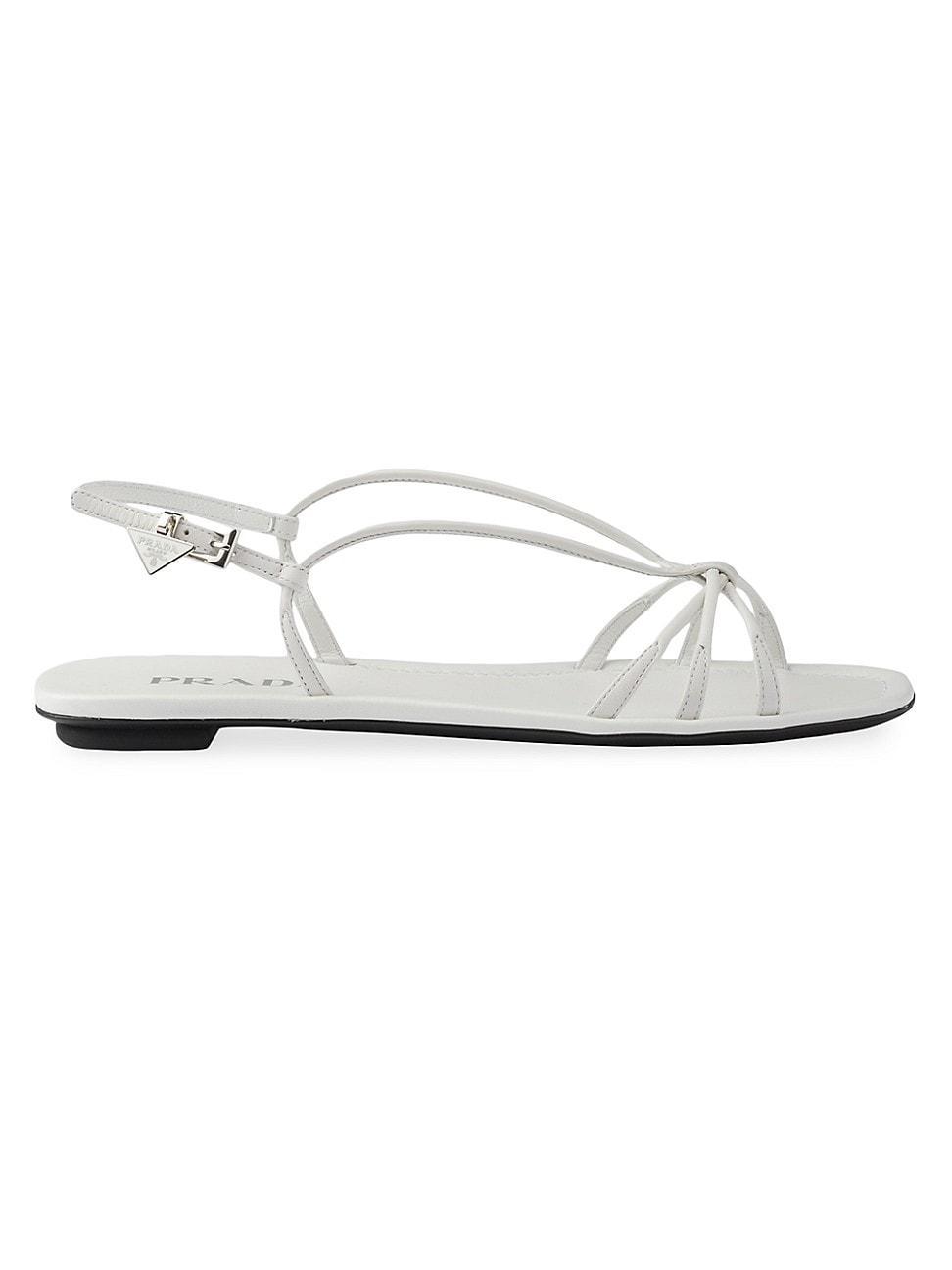 Prada Womens Flat Leather Sandals Product Image