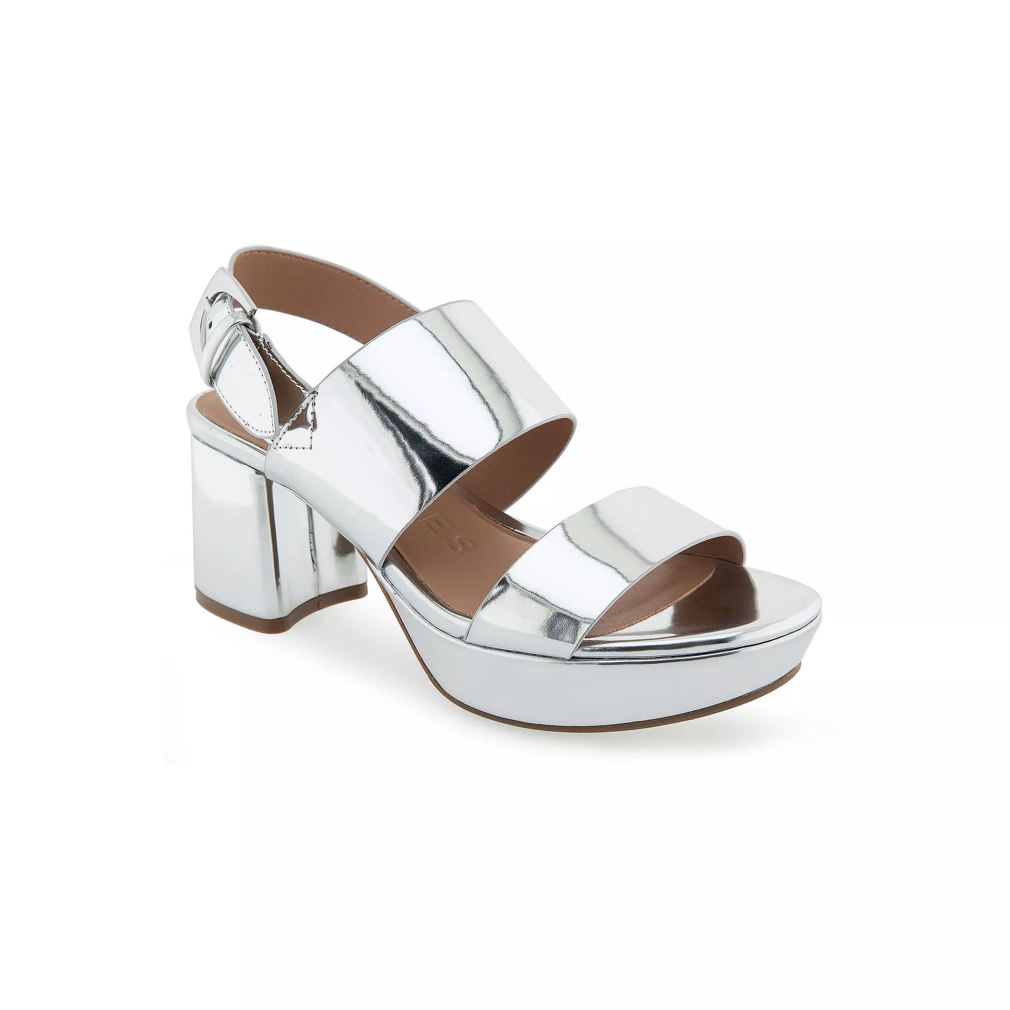 Aerosoles Camilia Womens Platform Sandals Silver Grey Product Image