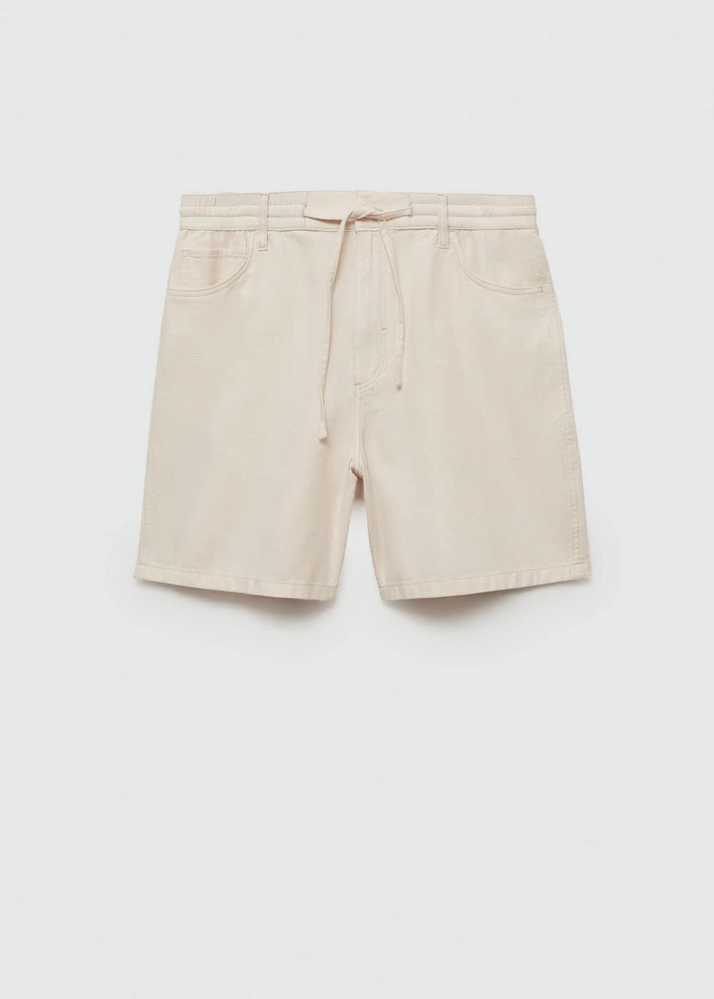 Mango Mens Drawstring Detail Cotton Shorts Product Image