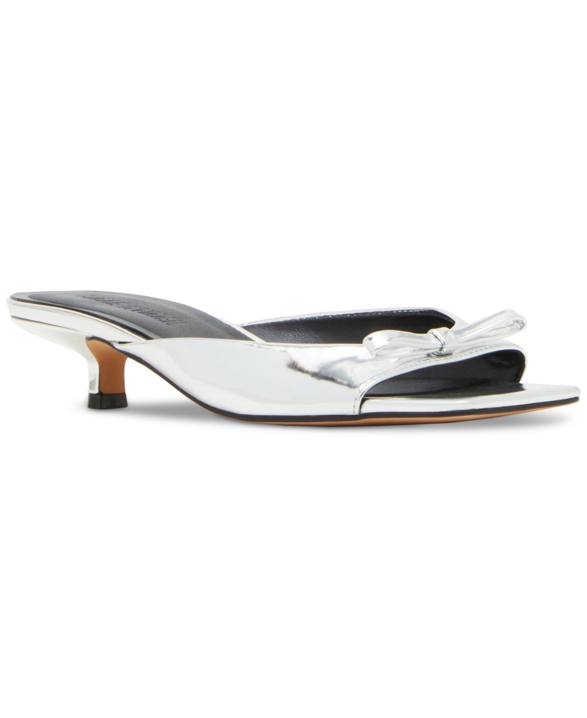 Steve Madden Womens Meme Bow Detailed Kitten-Heel Sandals Product Image