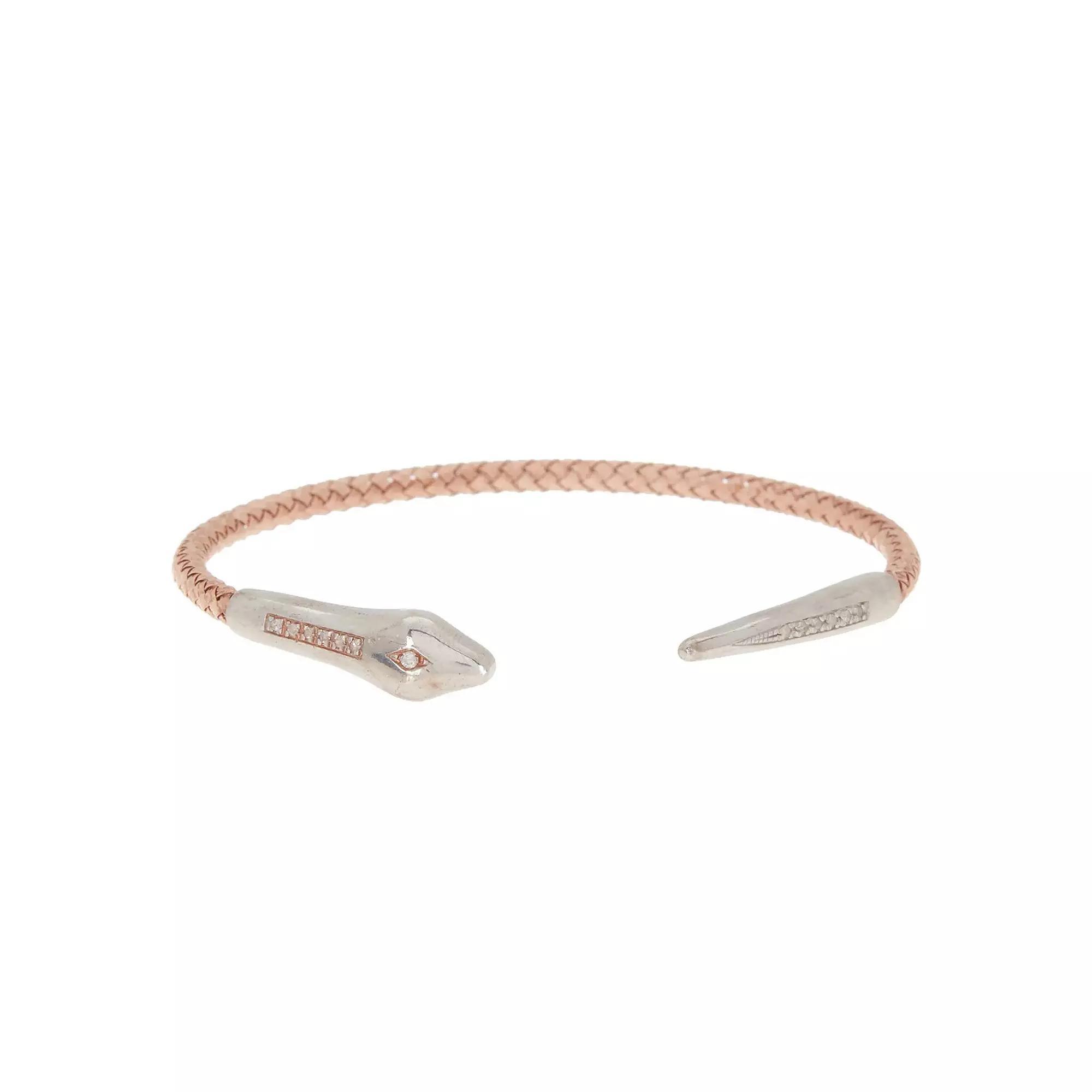 Meshmerise 1/8 Carat T.W. Diamond Snake Cuff Bracelet, Women's, Size: 7", Pink Tone Product Image