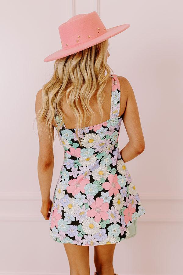 Hours Of Flowers Denim Mini Dress Product Image