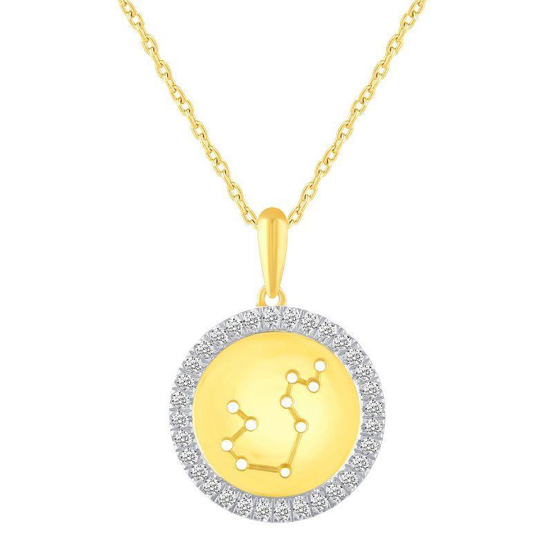 1/4 Carat T.W. Diamond Halo Zodiac Pendant Necklace, Women's, Size: 18", Cancer Product Image