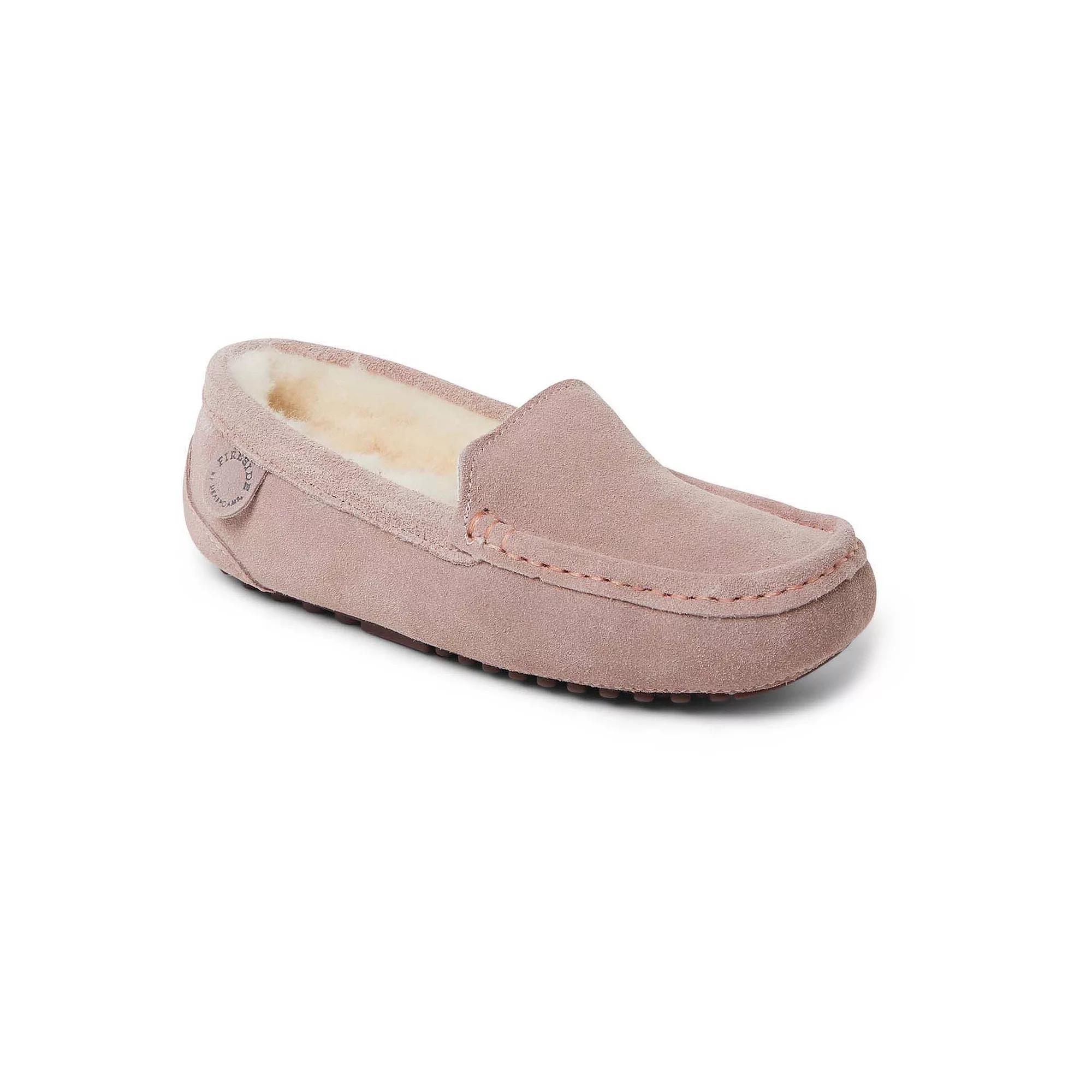 Fireside By Dearfoams Mel Wool-Lined Women's Moccasin Slippers, Size: 9, Dusty Pink Product Image