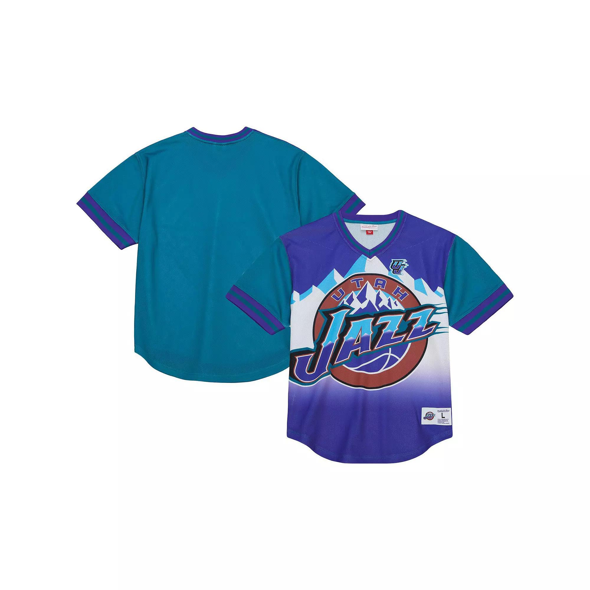 Men's Mitchell & Ness  Purple Utah Jazz Jumbotron 3.0 Mesh V-Neck T-Shirt, Size: Large, Jaz Purple Product Image