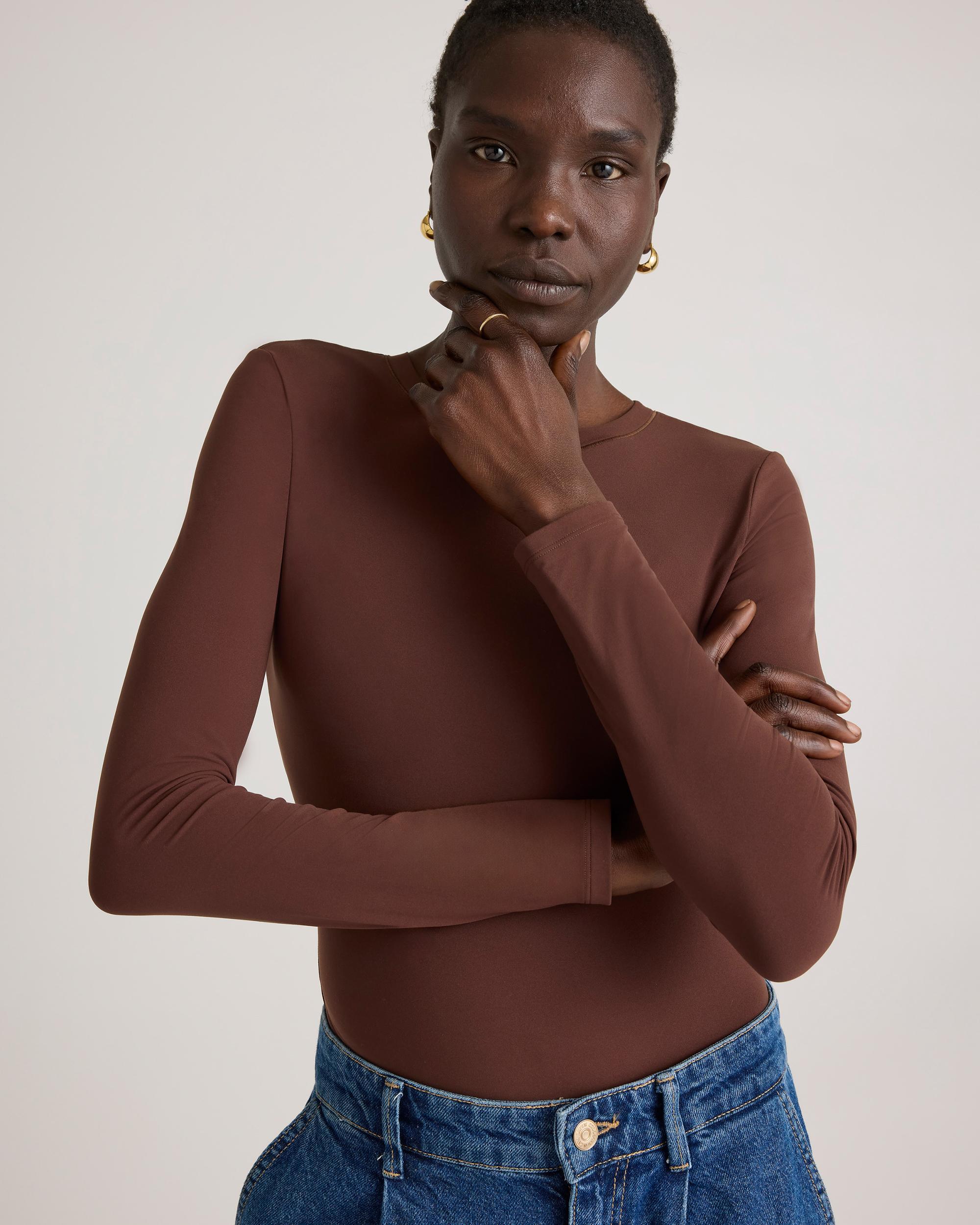 Quince | Women's Second Skin Long Sleeve Crew Neck Bodysuit Nylon/Spandex Product Image