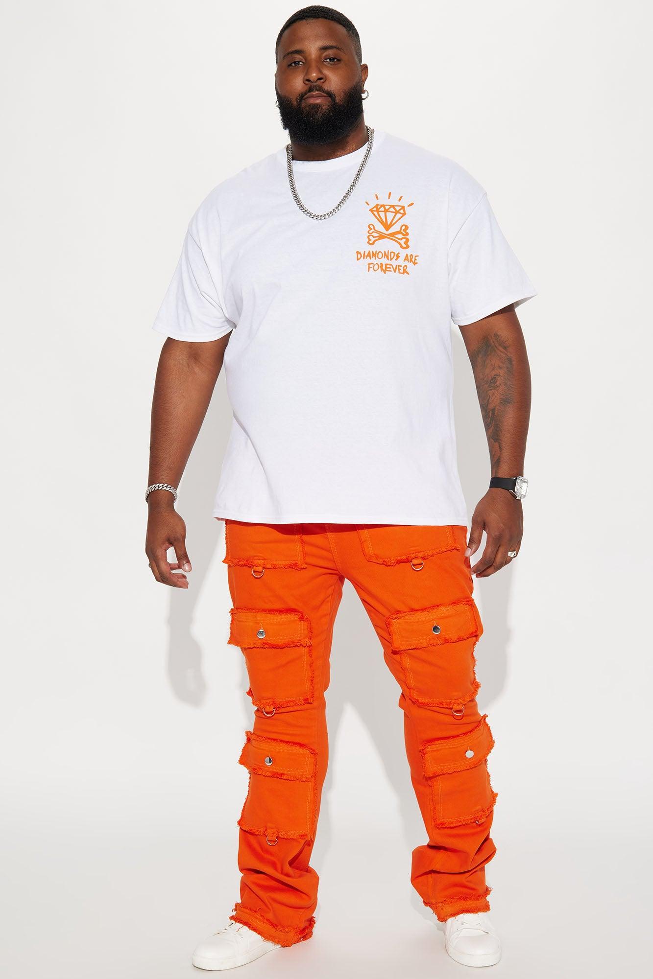 Fit Check Stacked Skinny Flared Pants - Orange Product Image