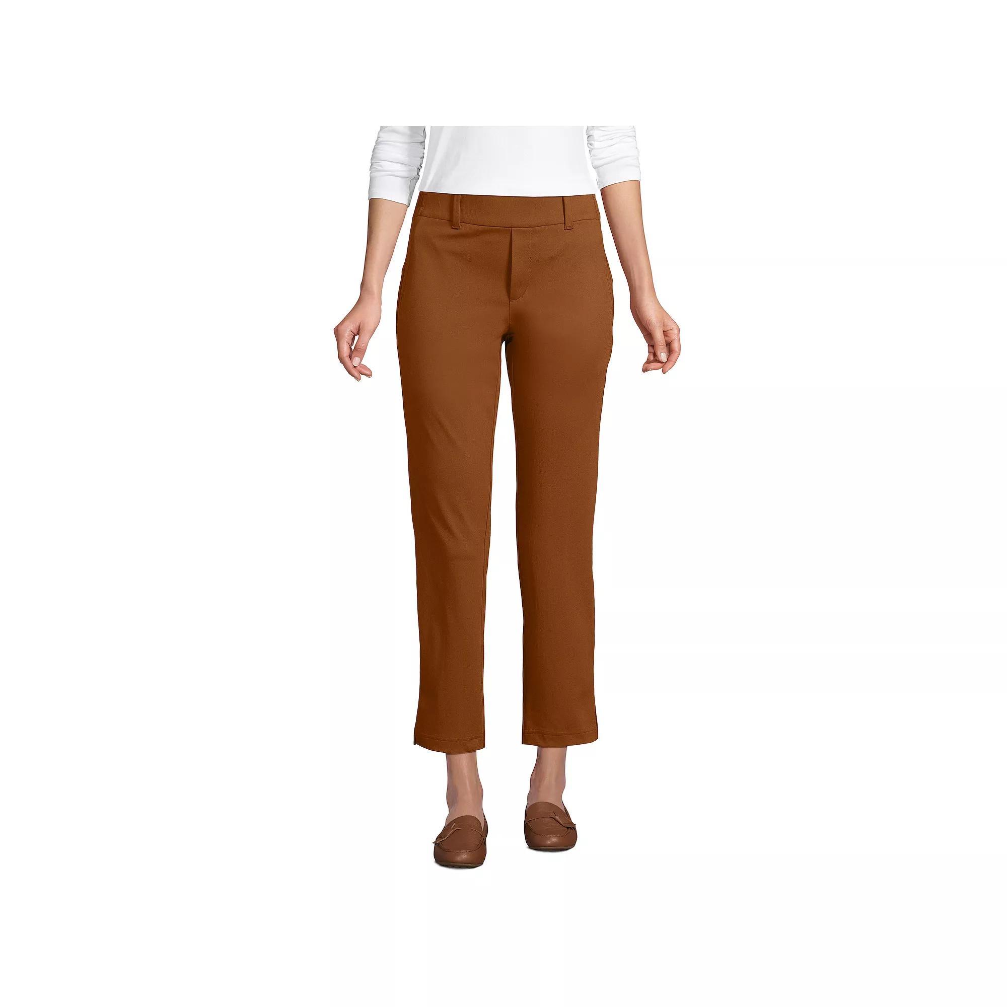 Women's Lands' End Flex Mid Rise Pull On Crop Pants, Size: XL, Deep  Blue Product Image