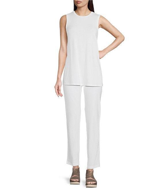 Eileen Fisher Tencel Jersey Knit Crew Neck Long Shell Product Image