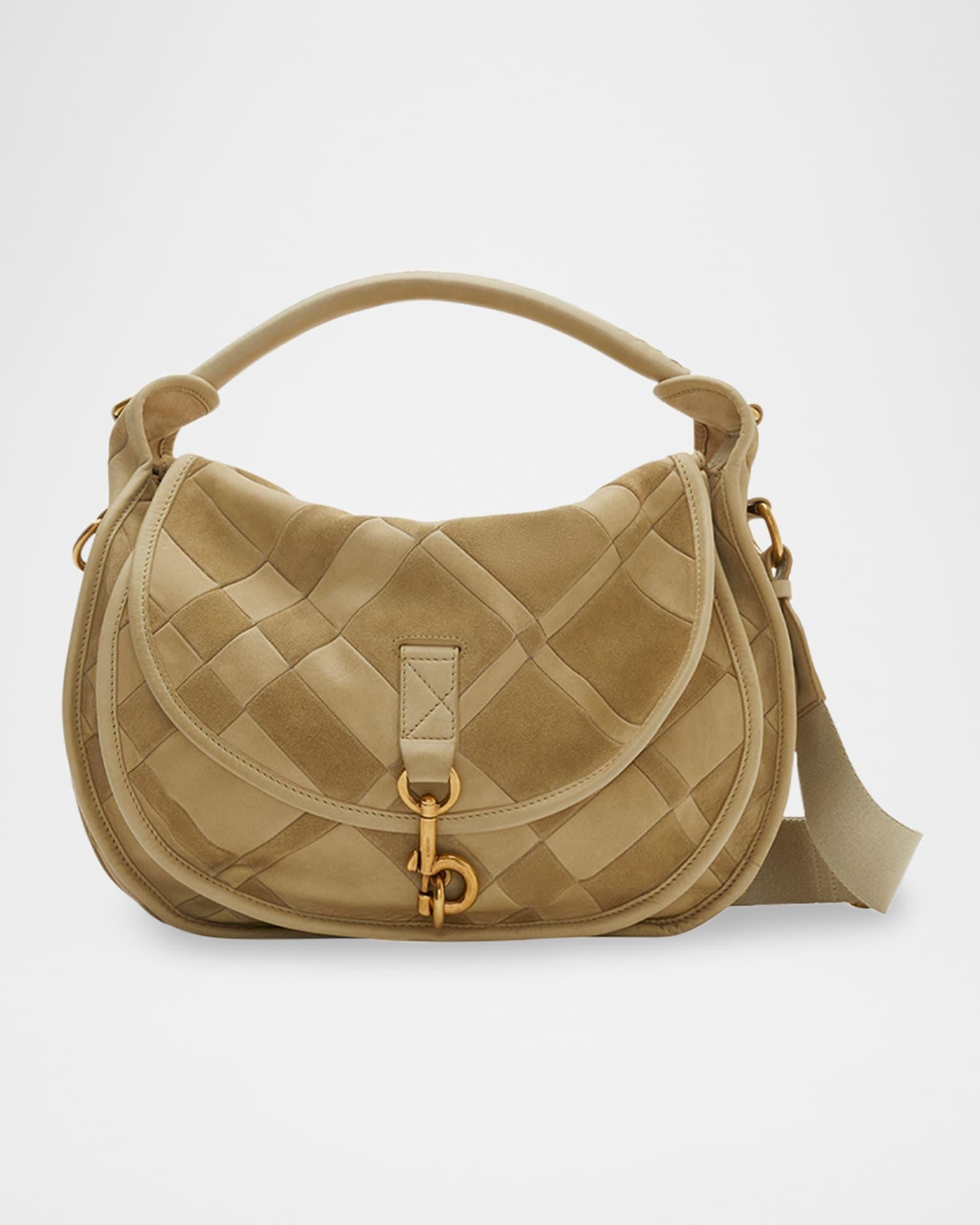 Clip Patchwork Suede Messenger Bag Product Image
