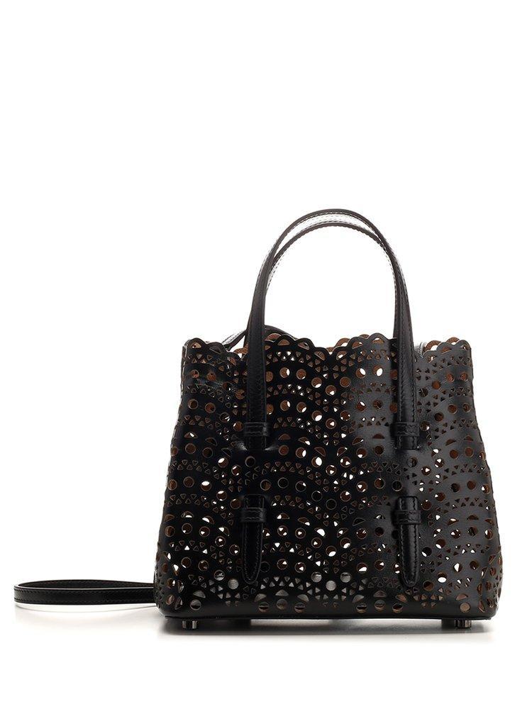 ALAÏA Mina 20 Small Tote Bag In Black Product Image