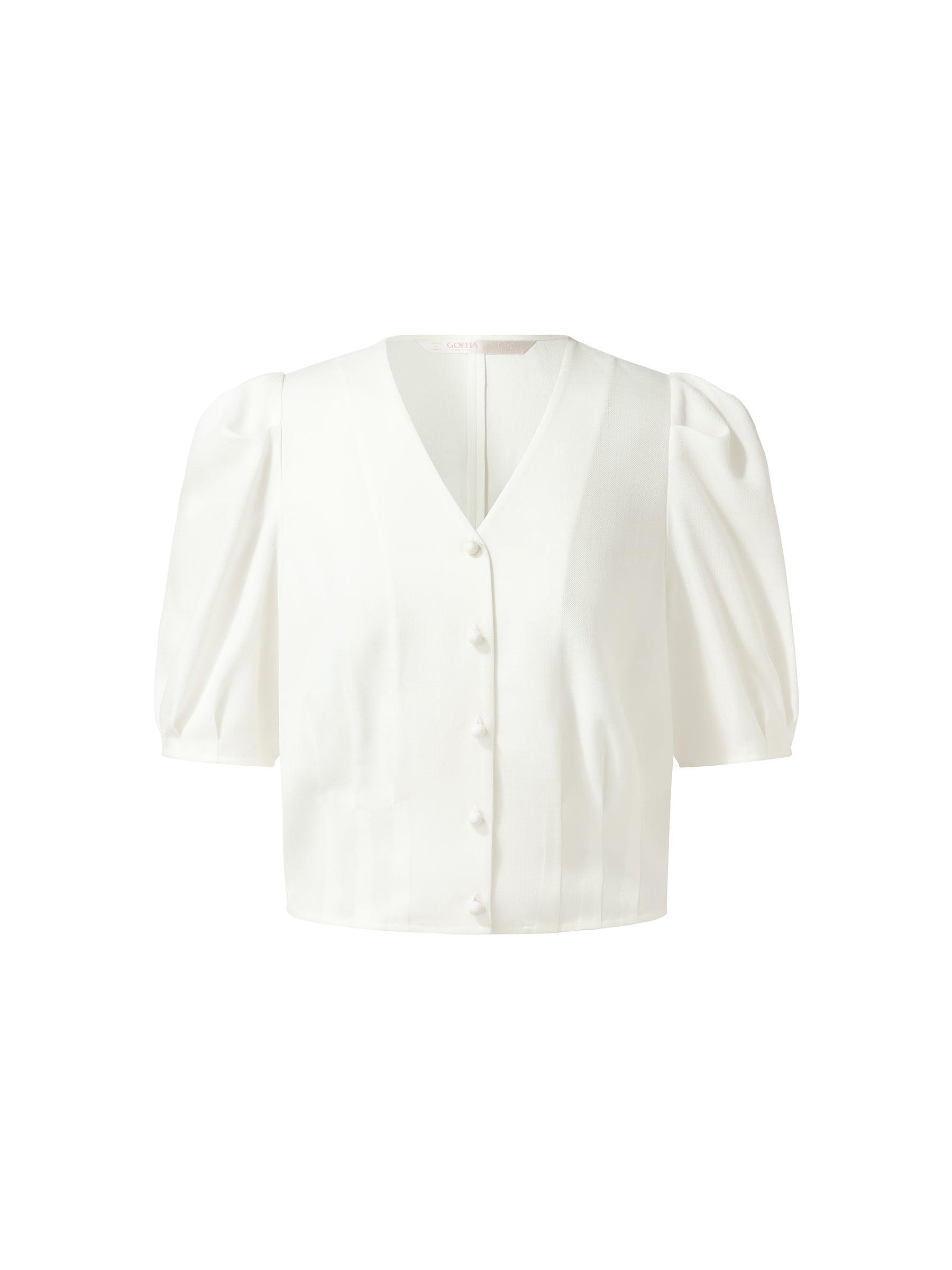 100% Acetate V-Neck Women Shirt Product Image