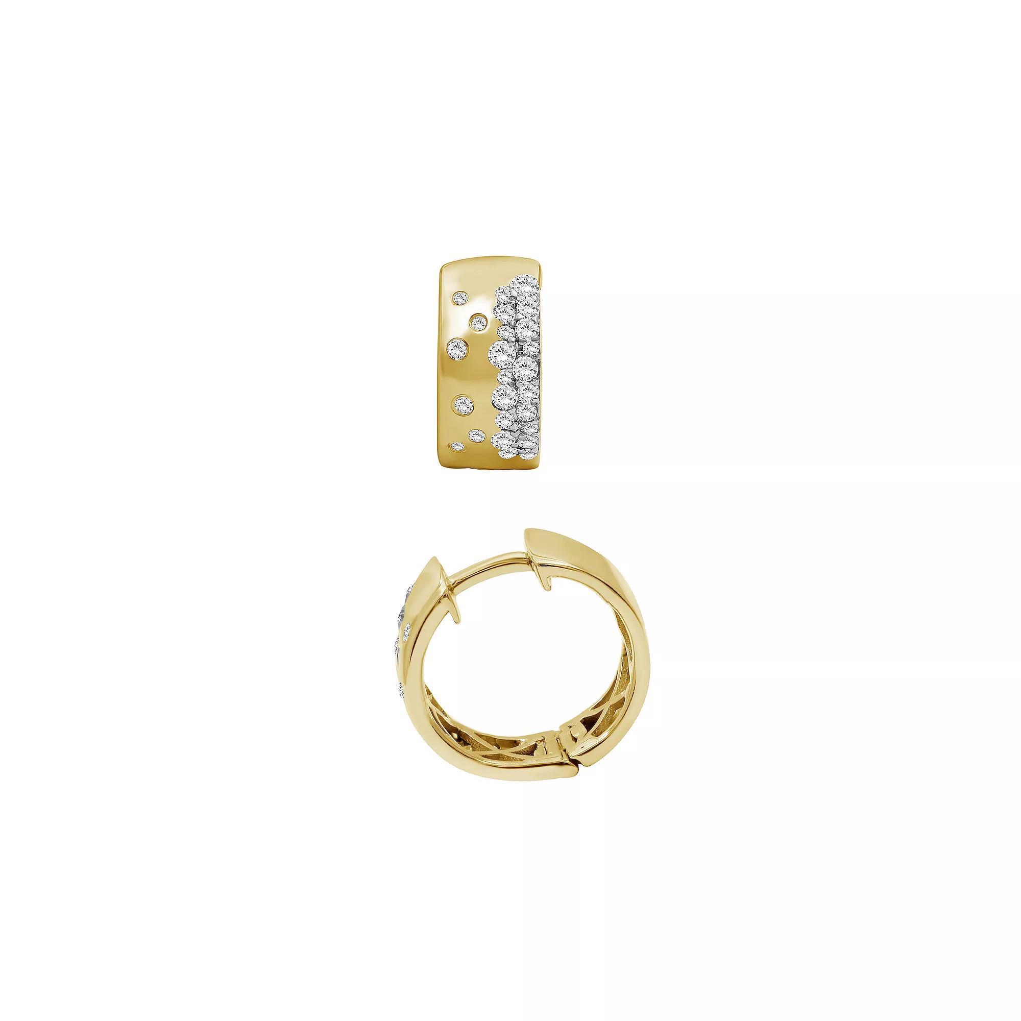 Jewelexcess Sterling Silver 1/2 Carat T.W. Diamond Hoop Earrings, Women's Product Image