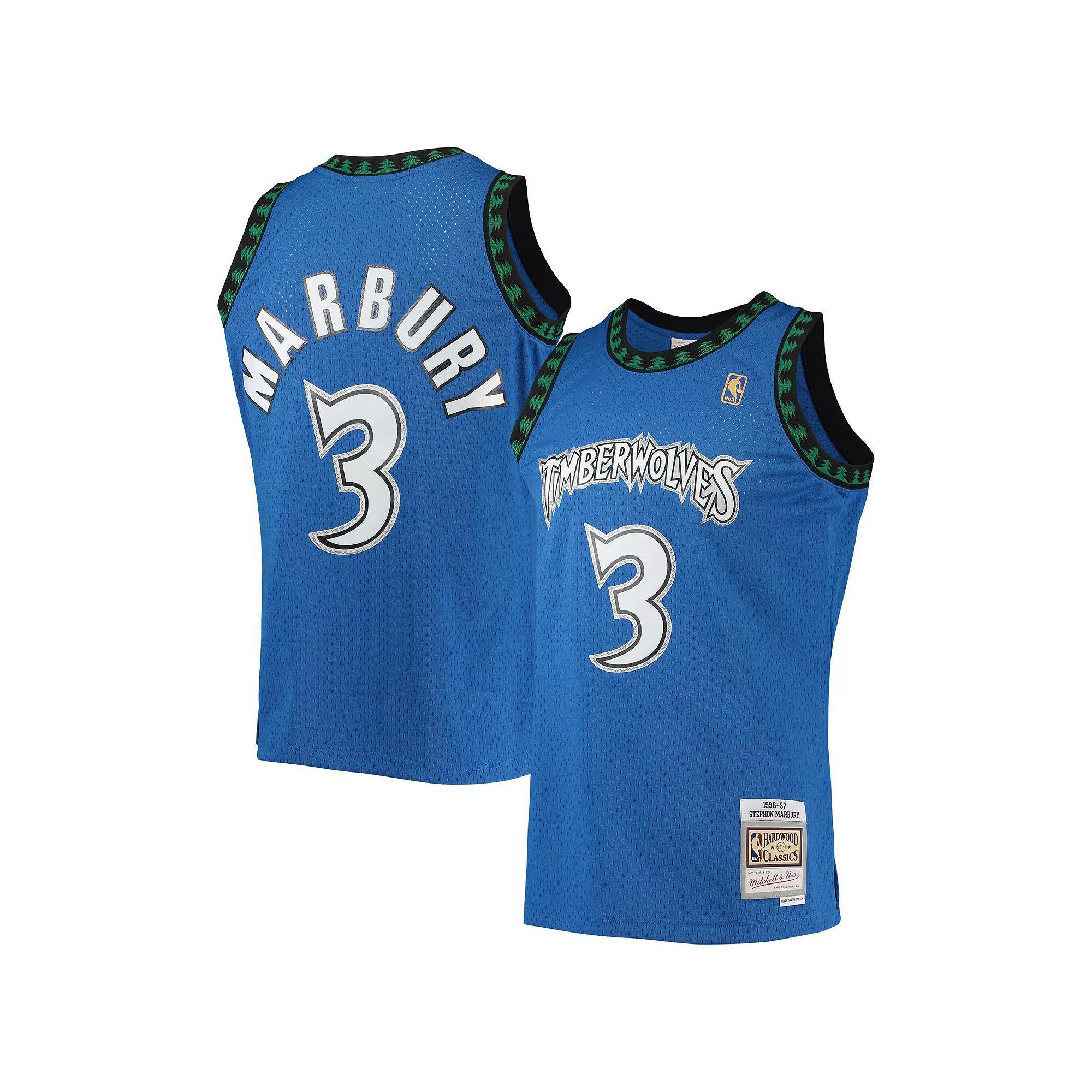 Mens Mitchell & Ness Stephon Marbury Minnesota Timberwolves 1996/97 Hardwood Classics Swingman Jersey Product Image