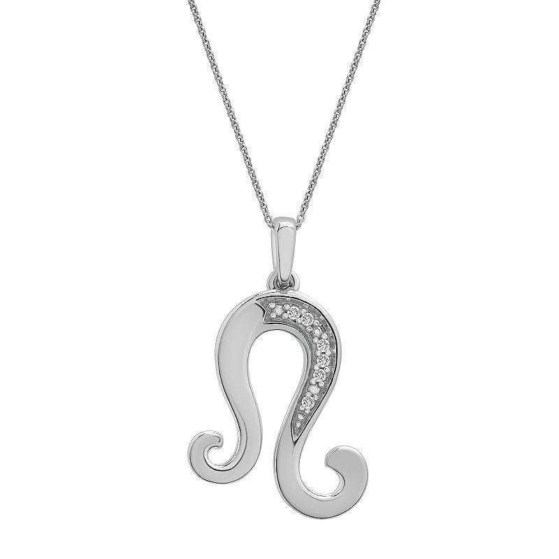 Sterling Silver Diamond Accent Zodiac Sign Pendant Necklace, Women's, Size: 18", Aries Product Image