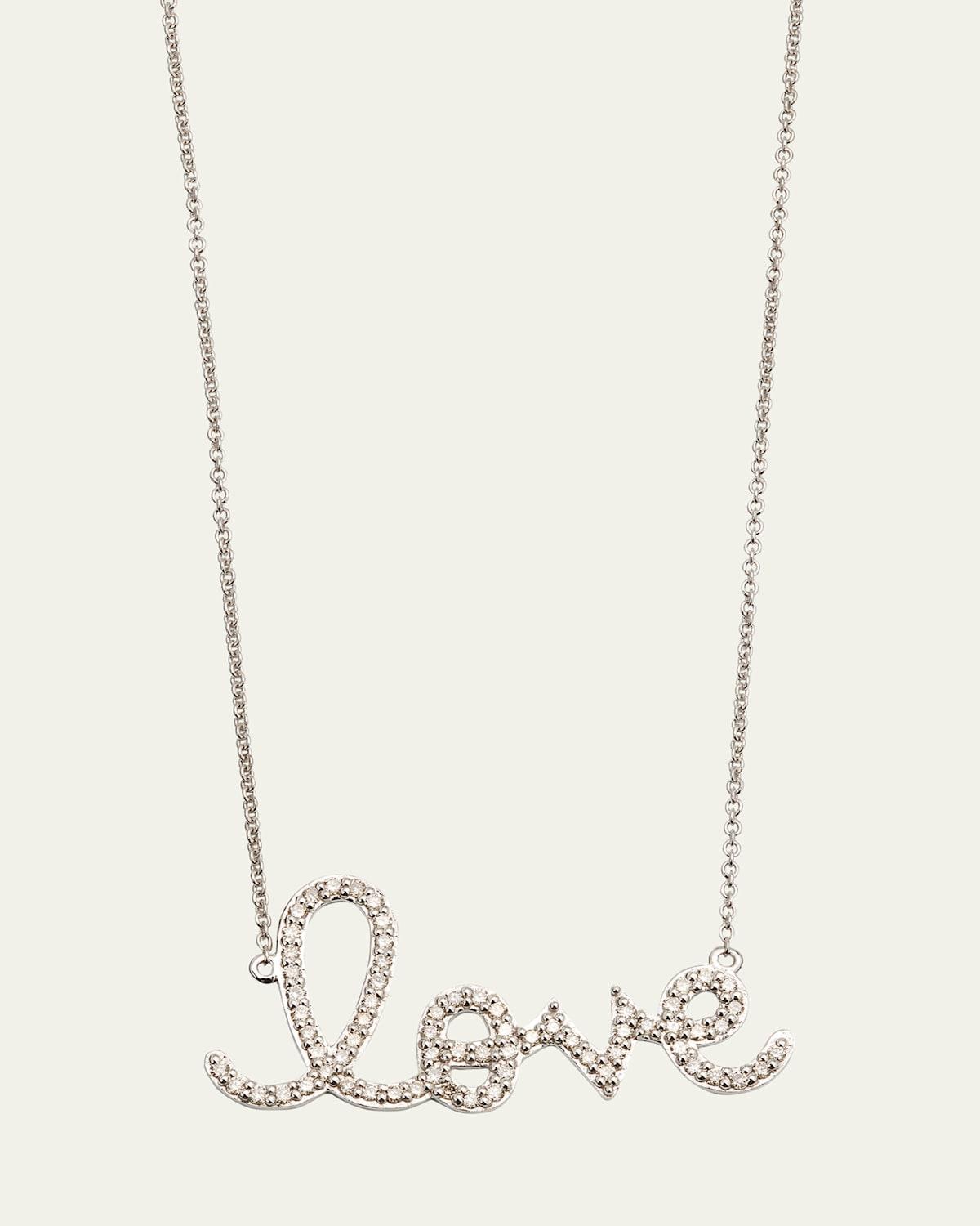 Large 14k Yellow Gold & Diamond Love Necklace Product Image