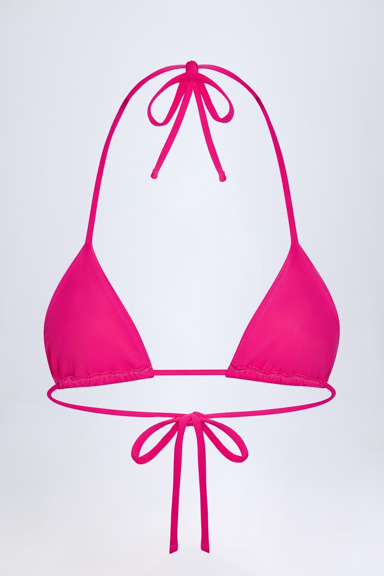 Triangle Bikini Top in Pink Tropical Hotfix Product Image