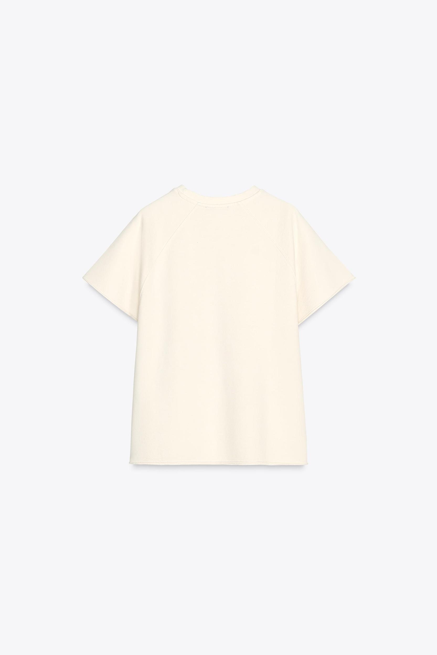 WASHED EFFECT TEXT PLUSH SWEATSHIRT Product Image