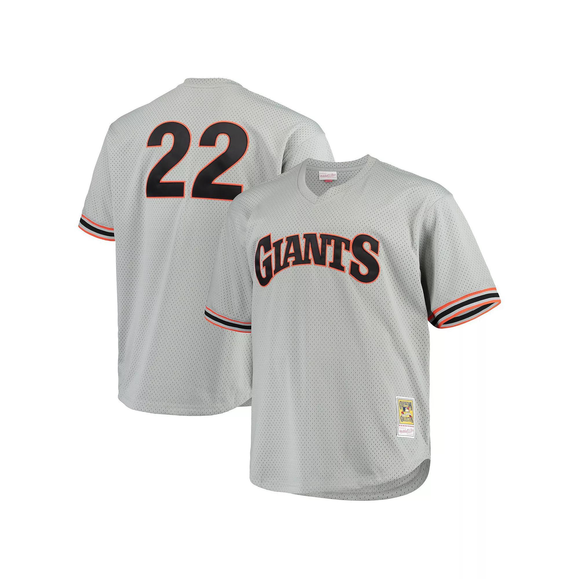 Men's Mitchell & Ness Will Clark Gray San Francisco Giants Big & Tall Cooperstown Collection Mesh Batting Practice Jersey, Size: 3XLT, Grey Product Image