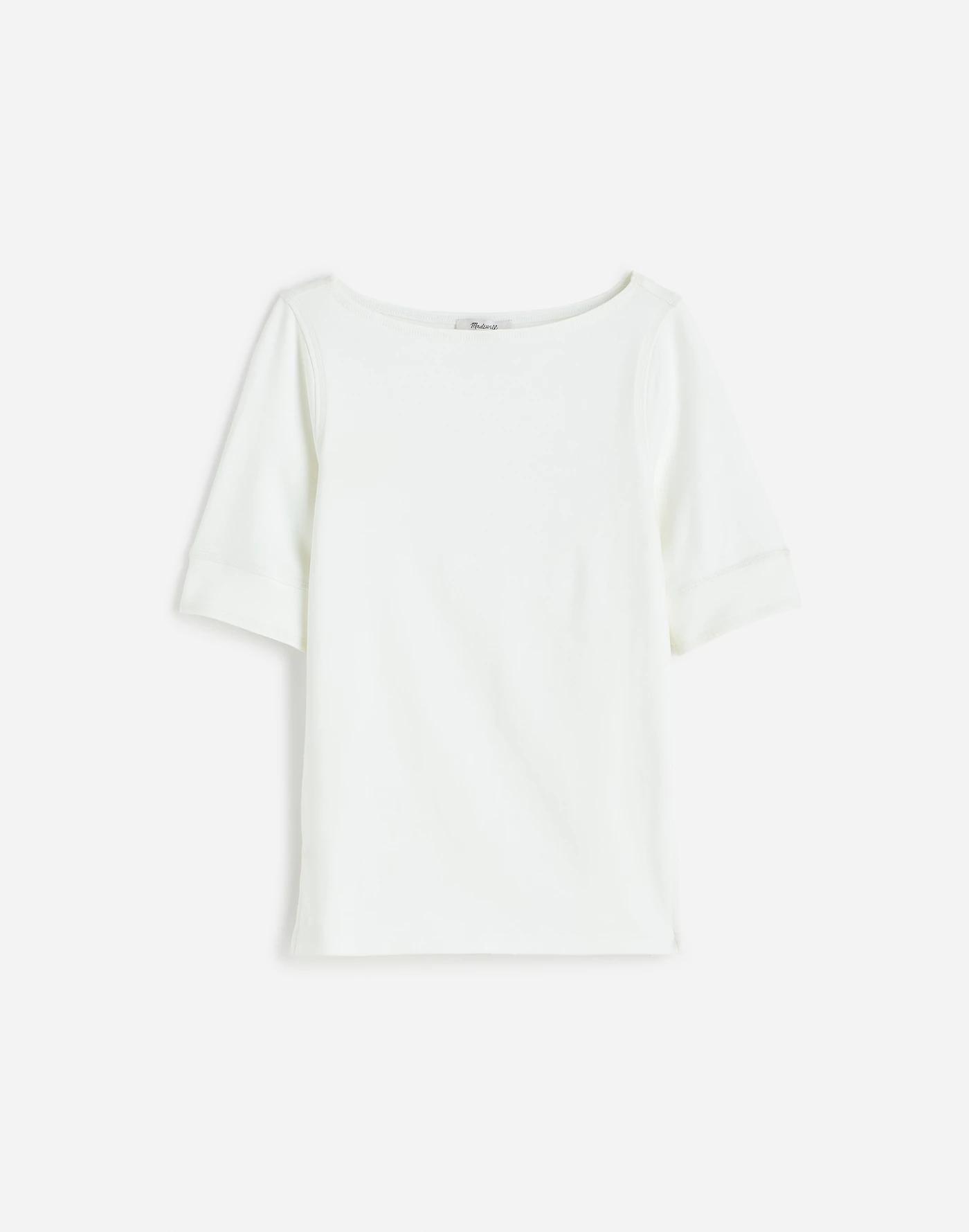Elbow-Sleeve Boatneck Tee Product Image