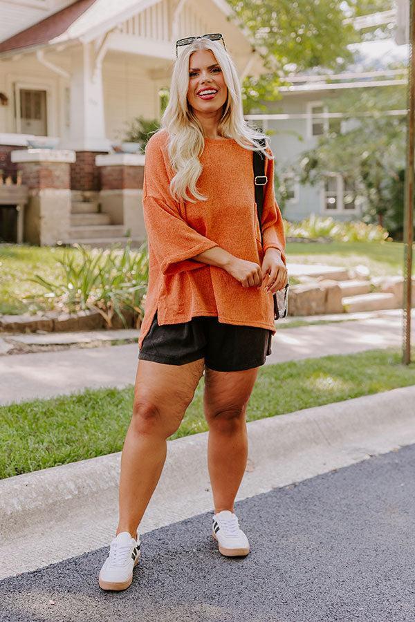 Vineyard Vibes Knit Top in Rust Curves Product Image
