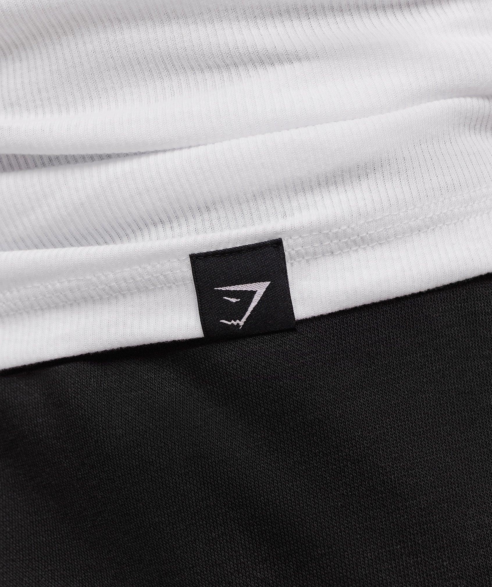 Gymshark Ribbed Tank 1PK - White/Black Male Product Image