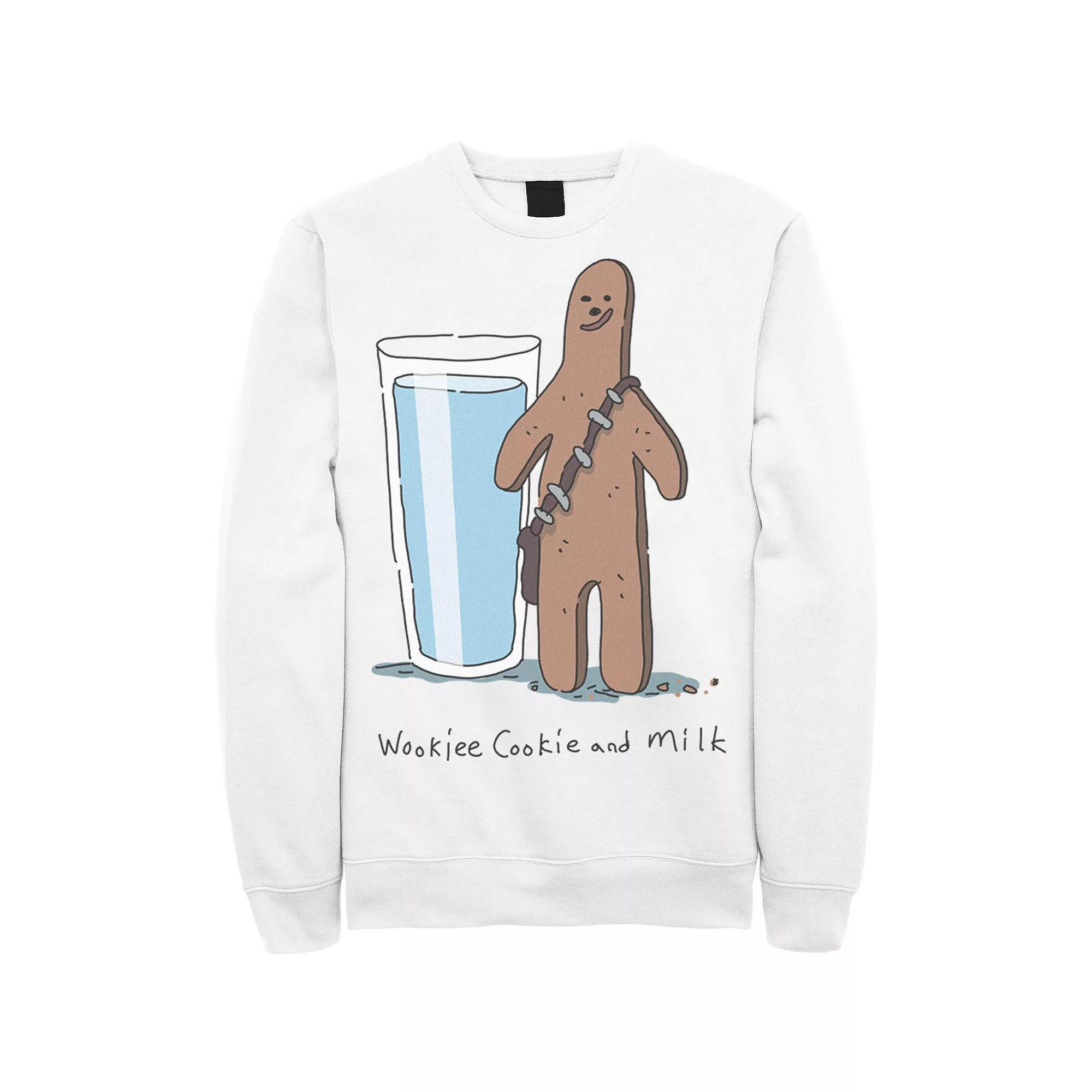 Men's Star Wars Chewbacca Wookiee Cookie And Milk Sweatshirt, Size: XL, White Product Image