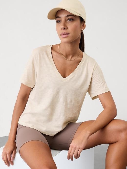 Essential Slub V-Neck Tee Product Image