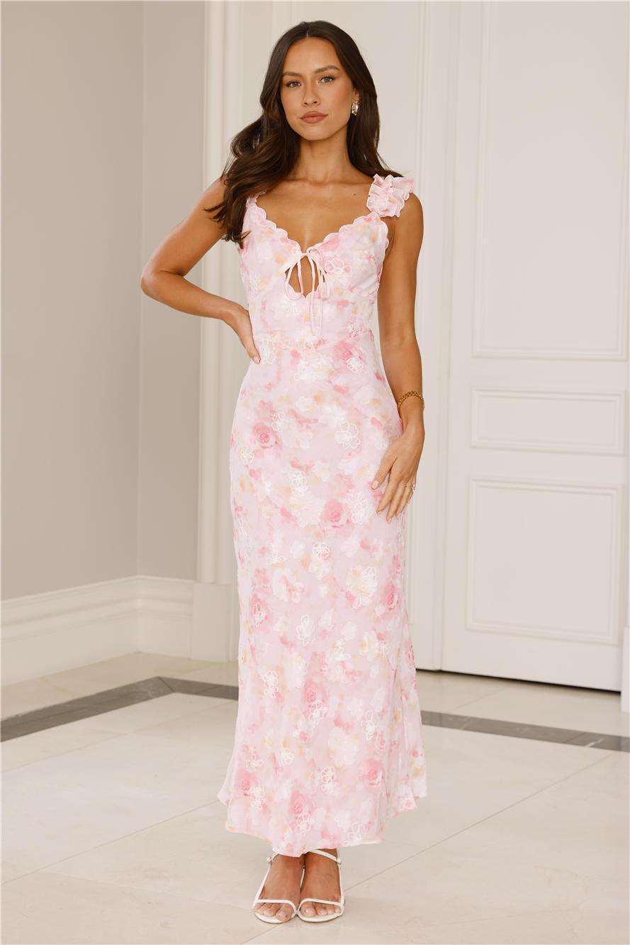 Rose Whisper Midi Dress Pink Product Image