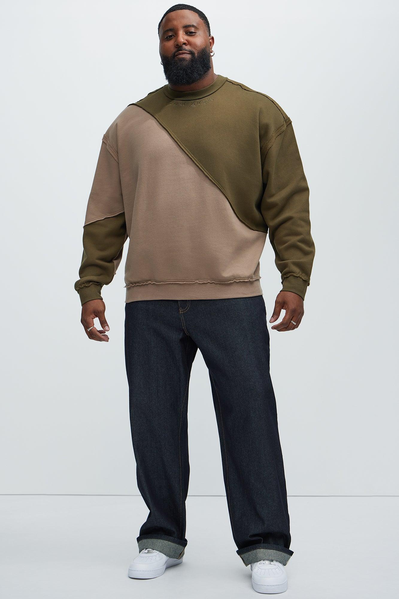 New York Embossed Crewneck Sweatshirt - Tan Product Image
