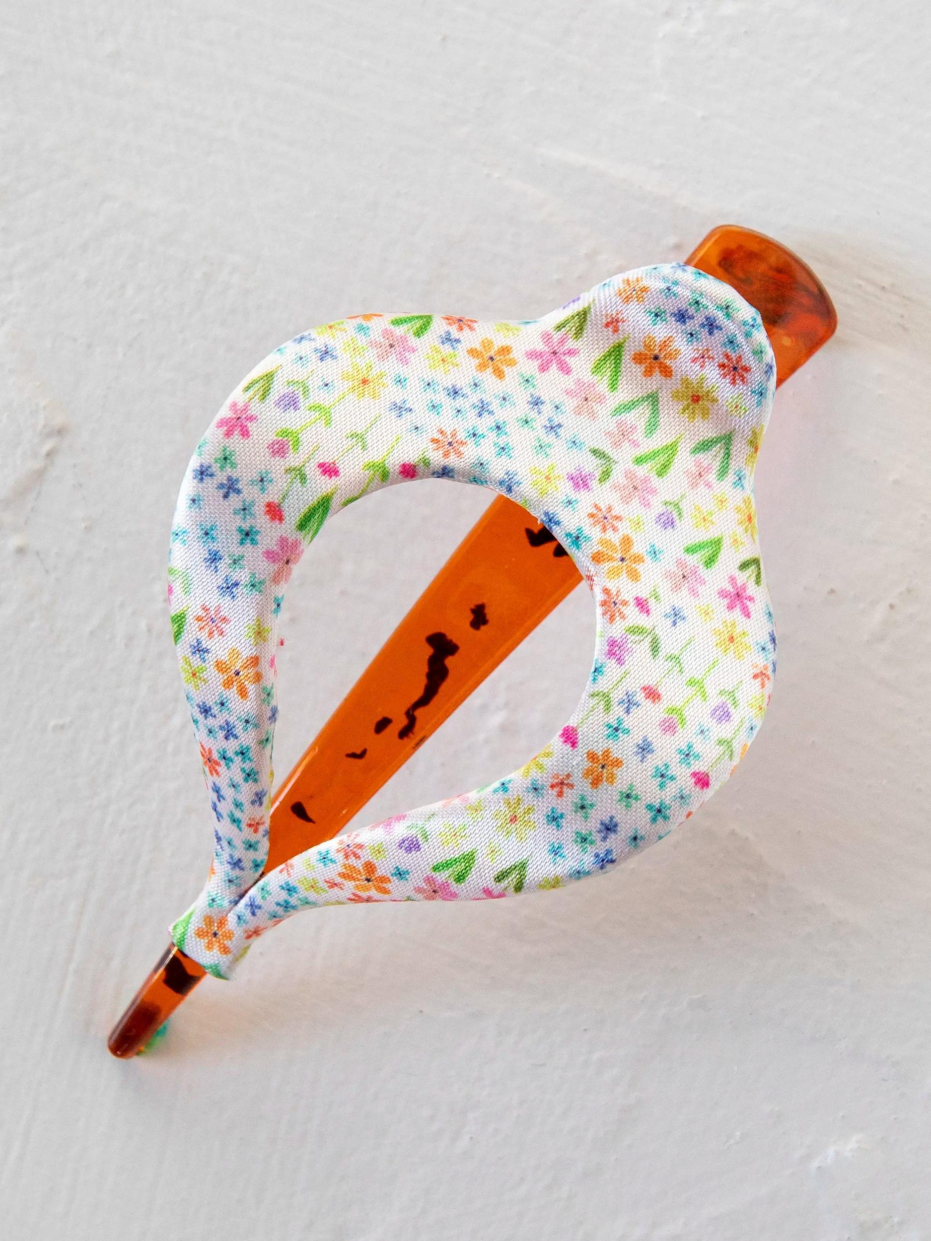 Boho Clip - Satin Ditsy Rainbow Floral Product Image
