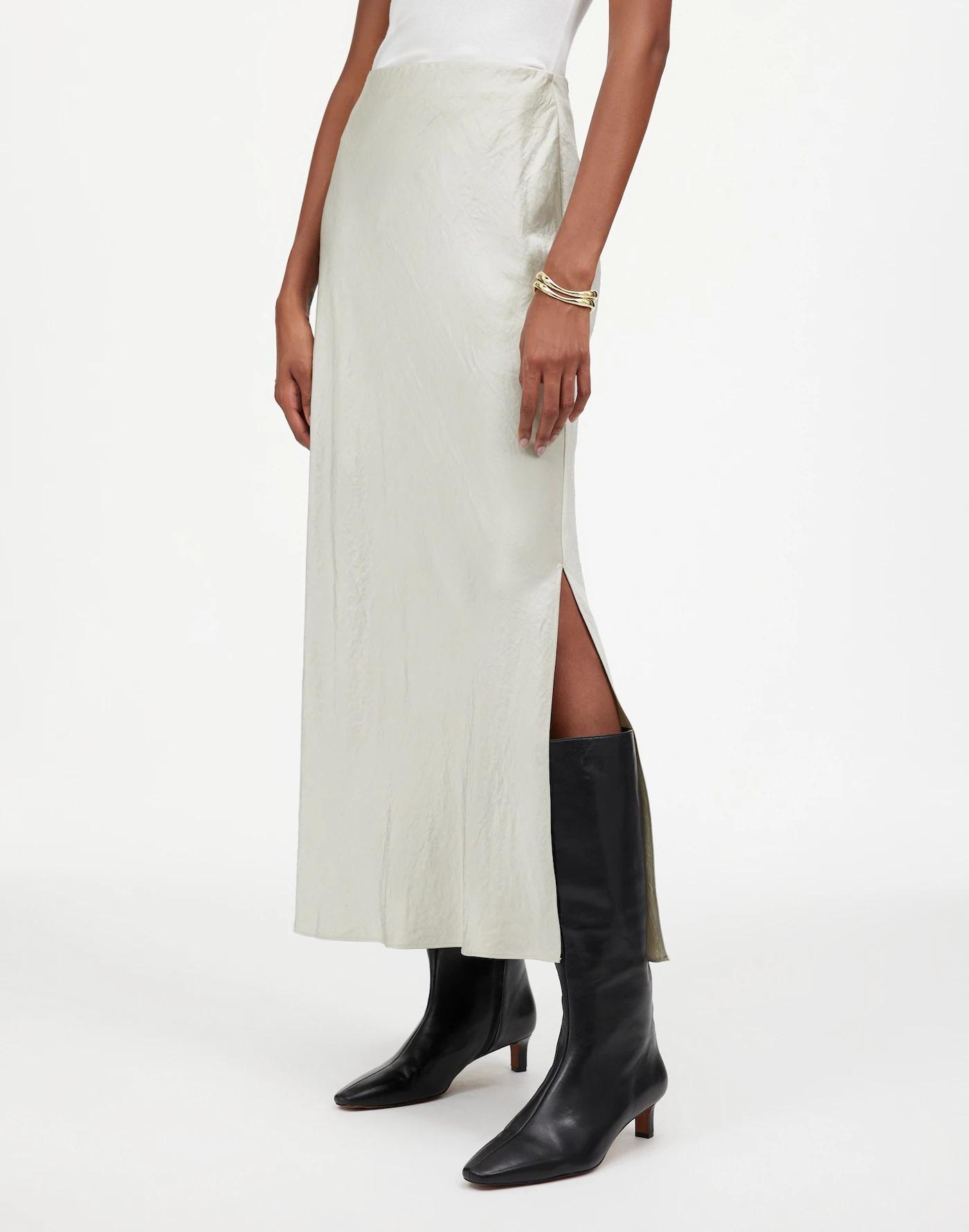 Satin Maxi Slip Skirt Product Image