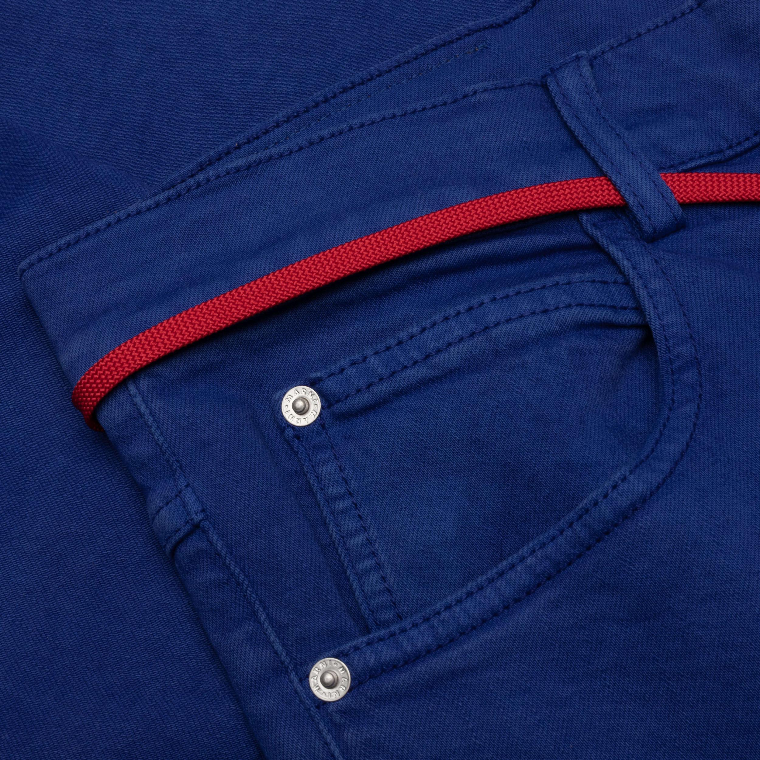 Blue Flared 5 Pocket Trousers - Bluette Male Product Image
