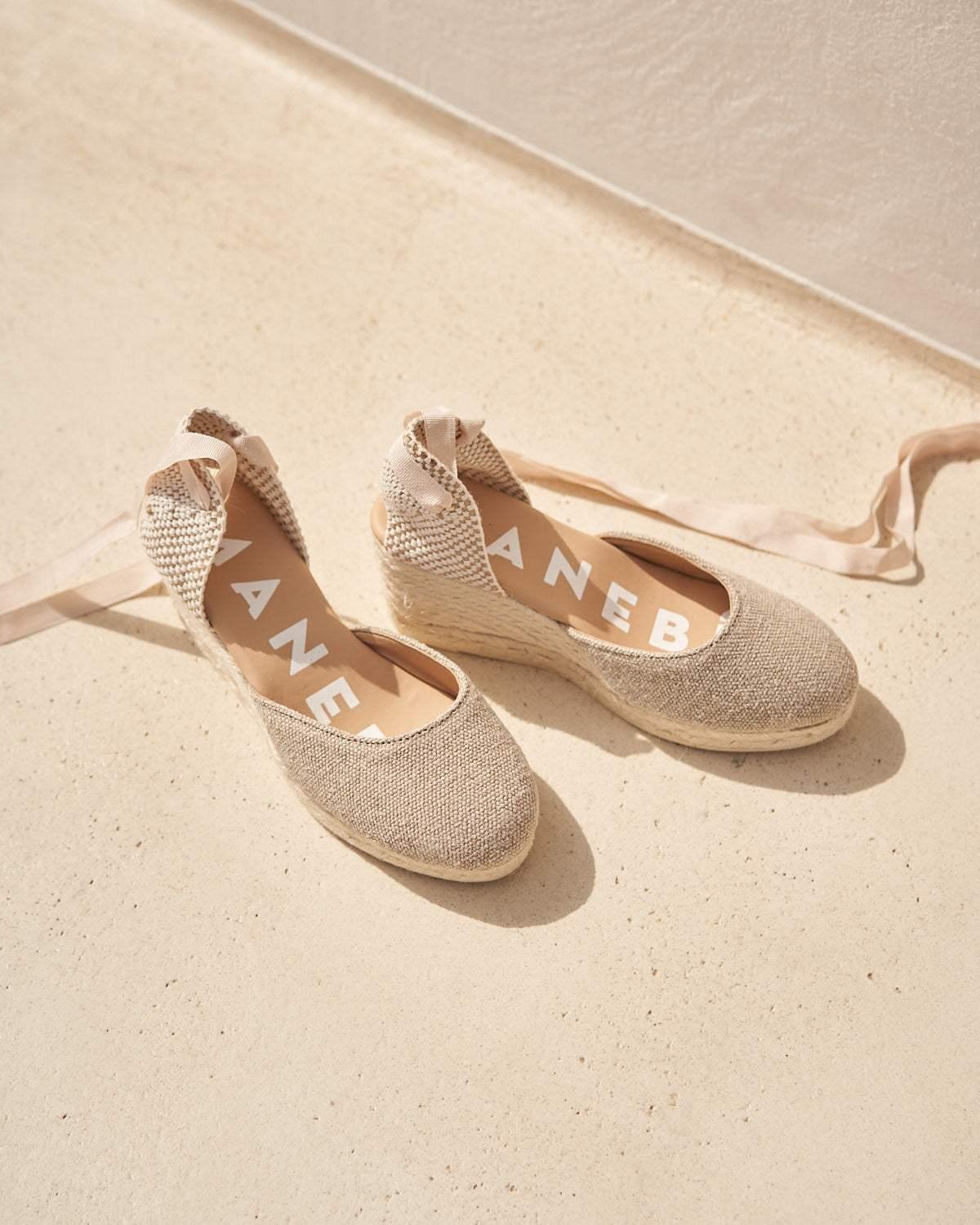 Manebi Low Wedge Espadrille - Natural Female Product Image