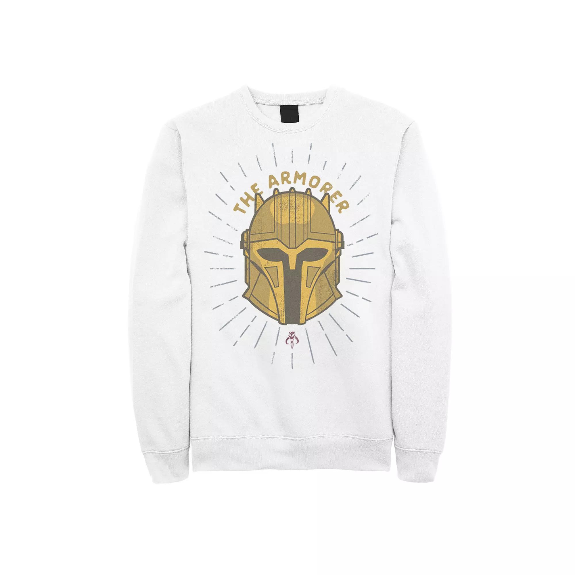 Men's Star Wars Armored Mando Helmet Sweatshirt, Size: XL, White Product Image