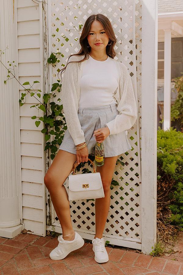 Chic Moment Linen-Blend Knit Shrug in Ivory Product Image