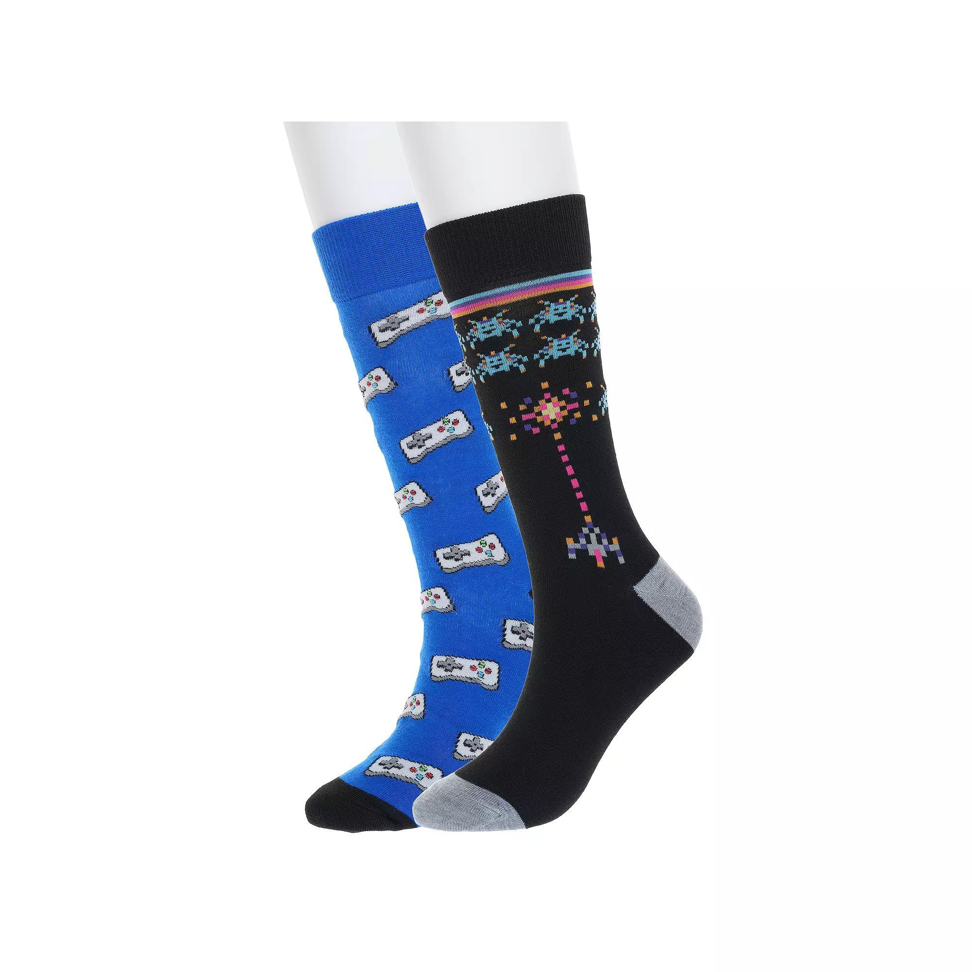 Men's Twisted Toes 2-Pack Novelty Socks, 80s Gamer Product Image