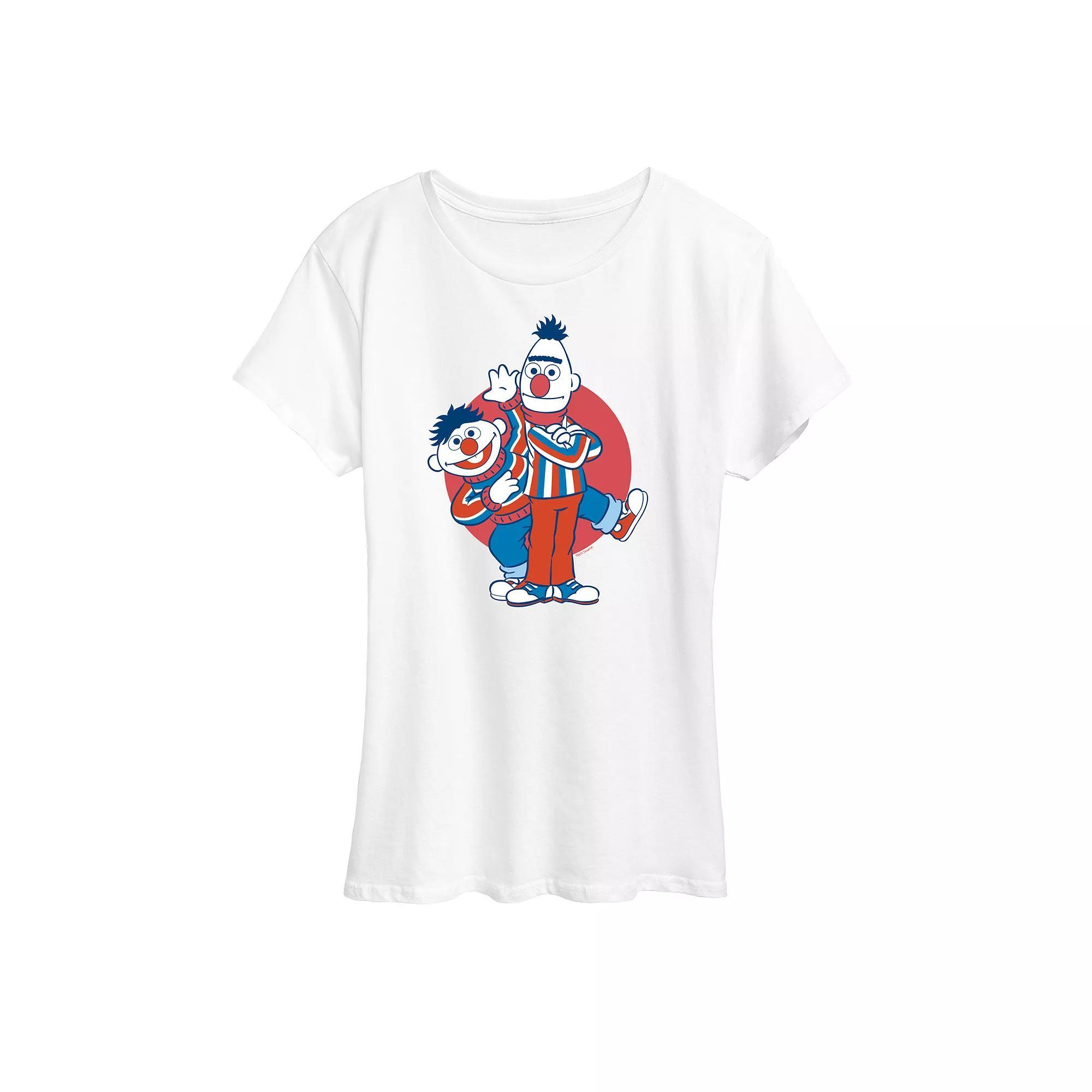 Womens Sesame Street Bert & Ernie USA Graphic Tee Product Image