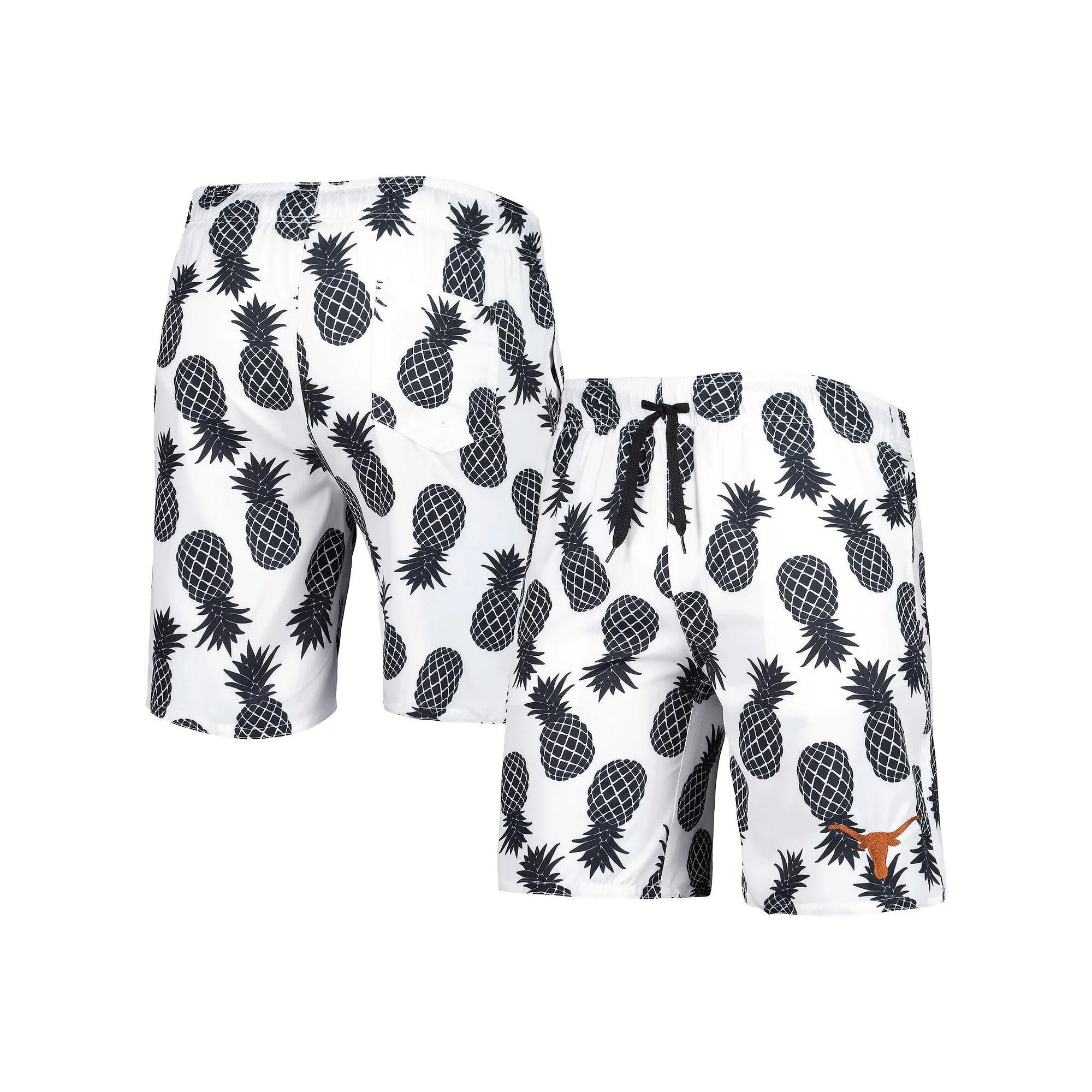 Men's Colosseum White Texas Longhorns Pineapples Swim Shorts, Size: Small Product Image