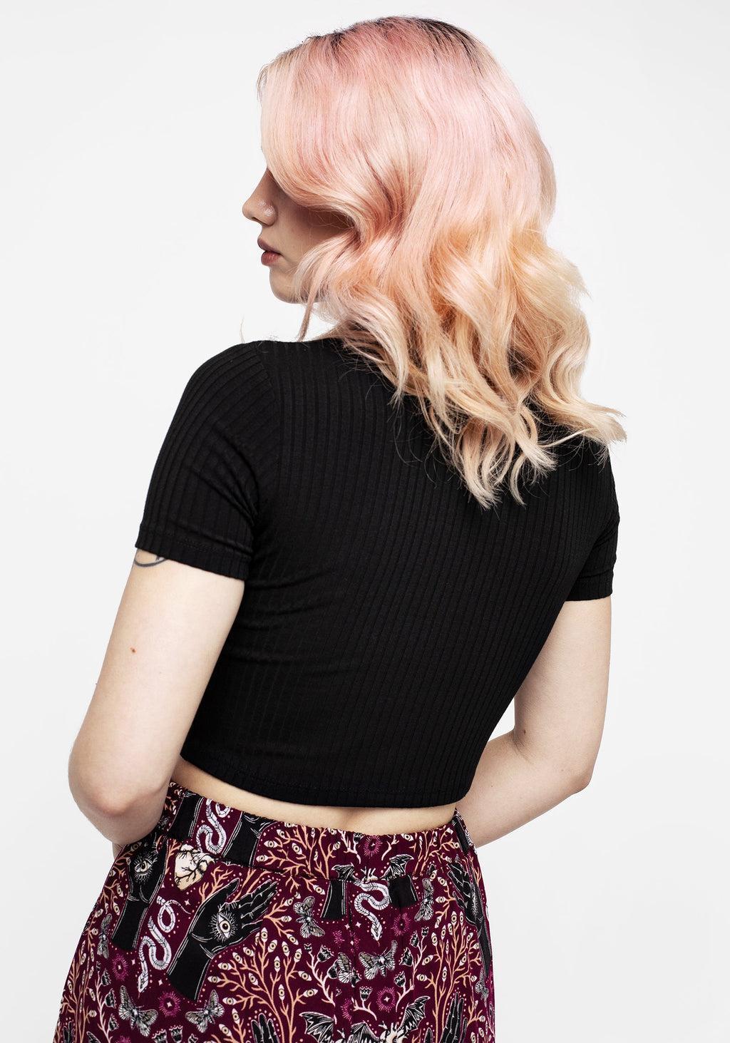 Dolore Rib Embroidered Crop Top Product Image