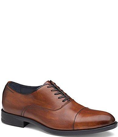 Johnston  Murphy Collection Mens Flynch Hand-Stained Leather Cap Toe Lace Up Oxfords Product Image
