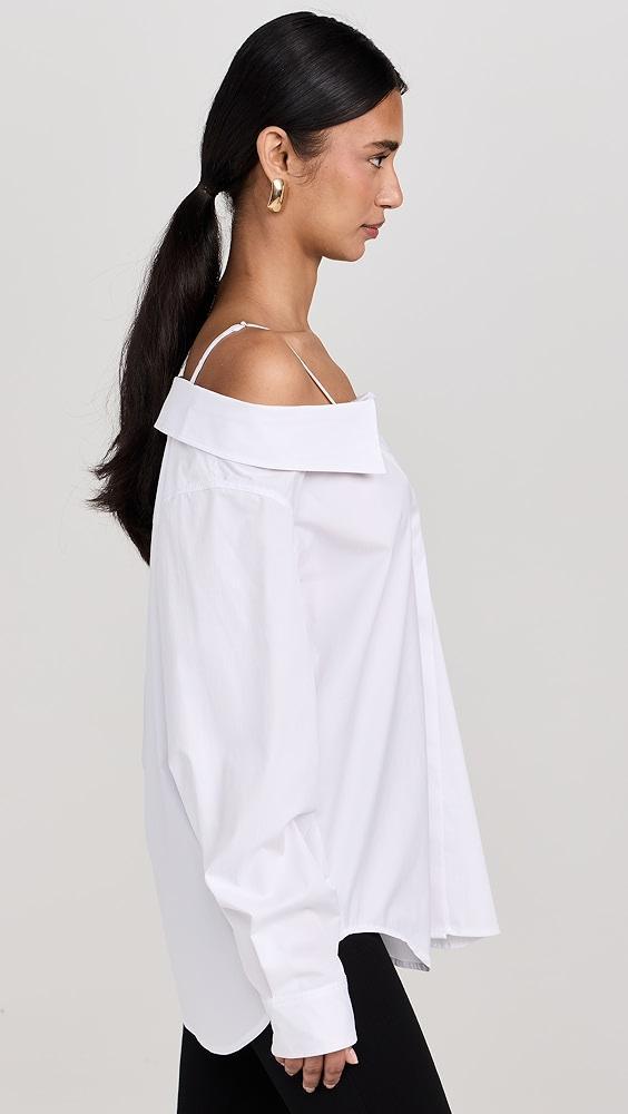Good American Poplin Off Shoulder Shirt | Shopbop Product Image