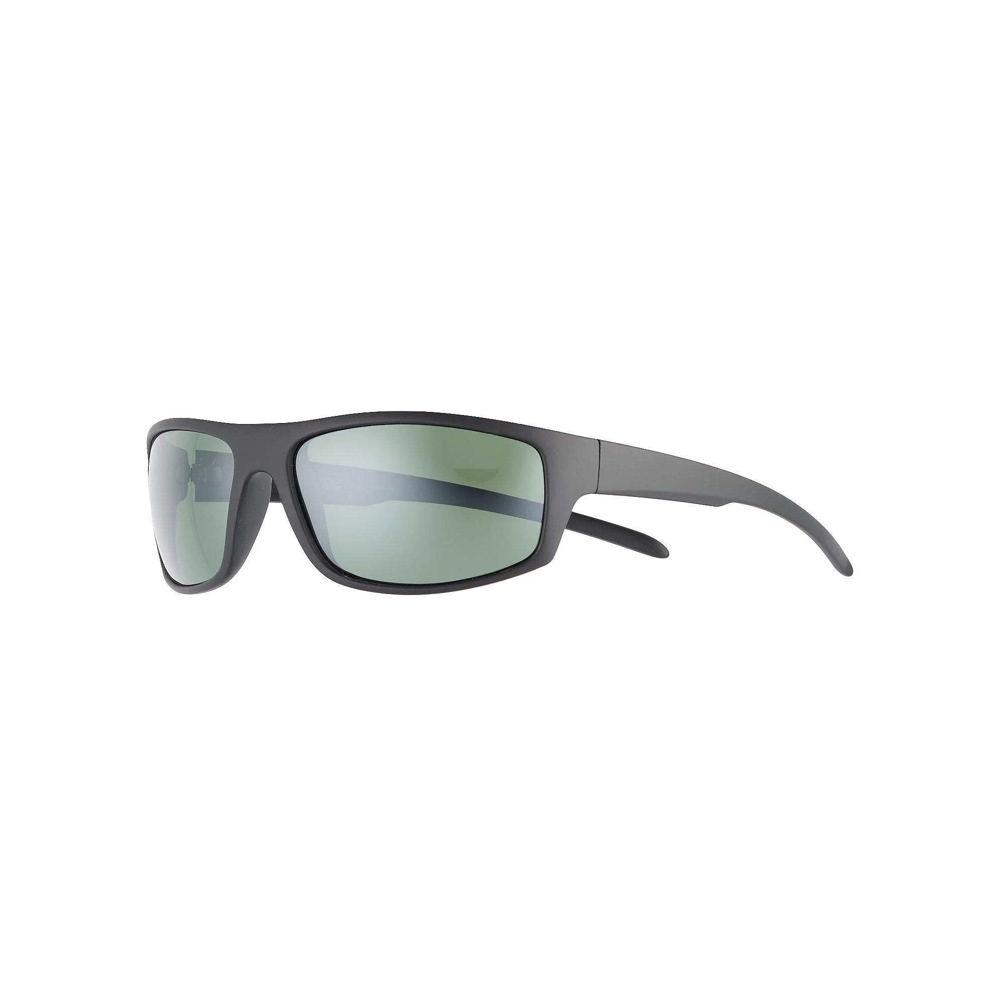 Men's Tek Gear® Black Framed Comfort Fit Polarized Wrap-Around Sunglasses Product Image