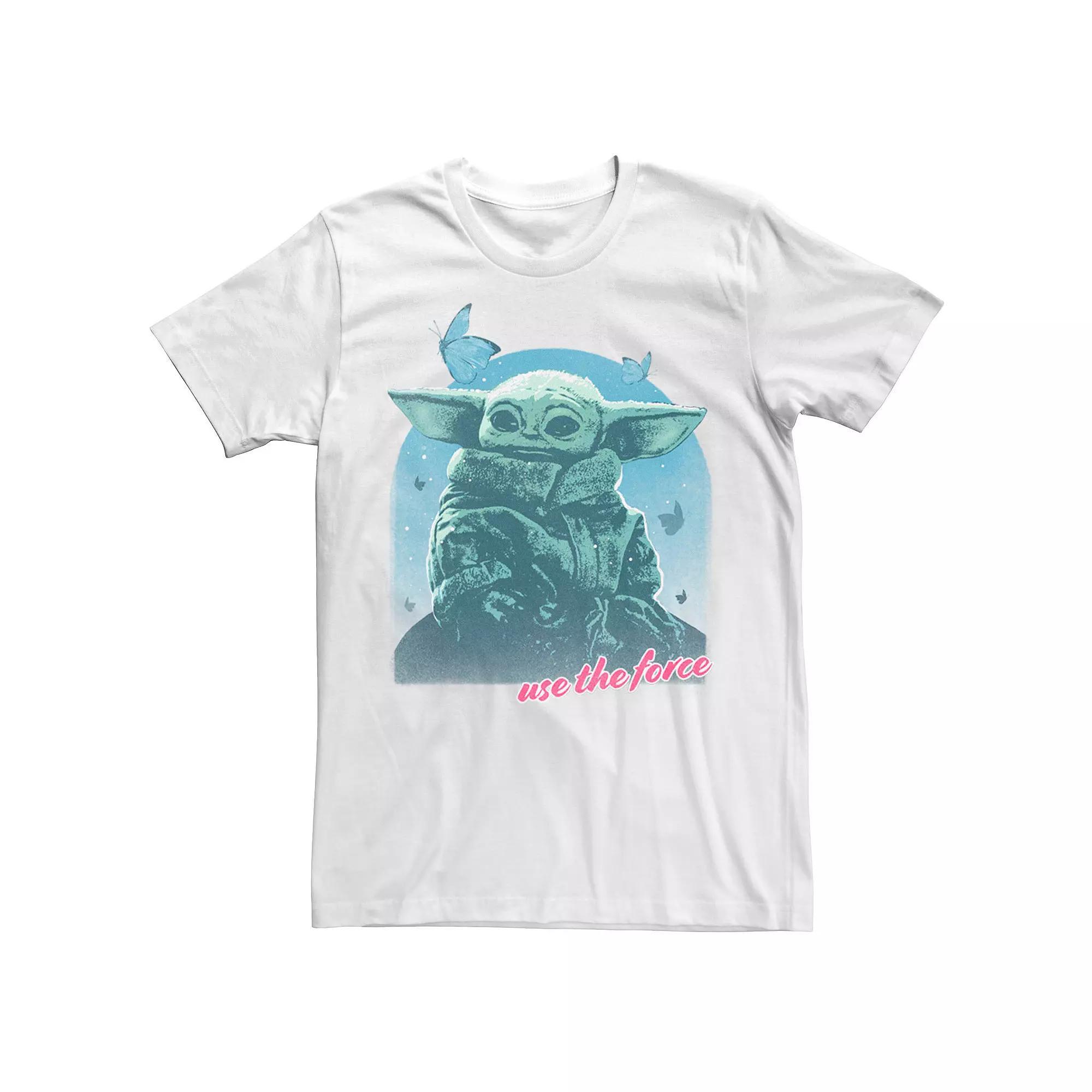 Men's Star Wars: The Mandalorian Grogu Use The Force R14 Tee, Size: Large, White Product Image