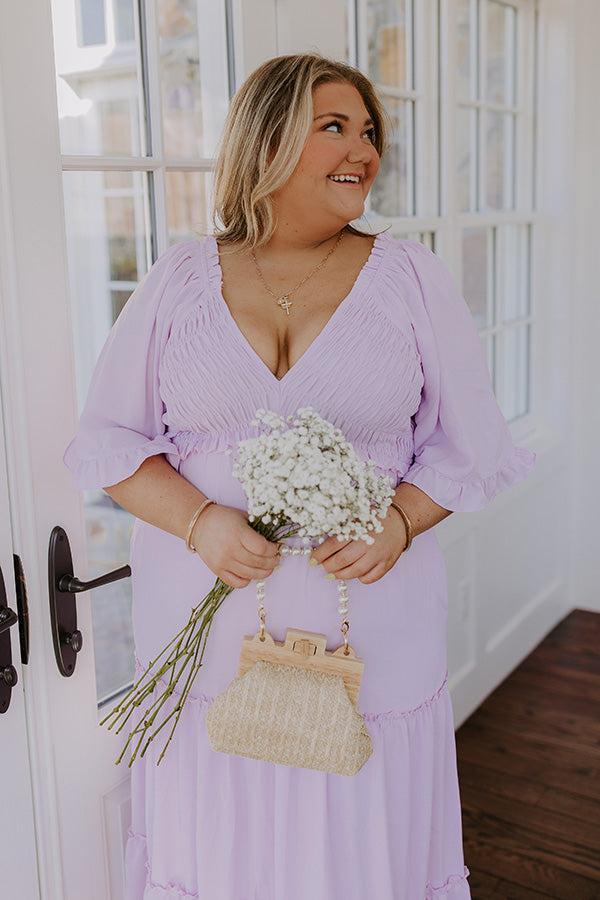 Charming Glance Tiered Maxi Dress in Dusty Purple Curves Product Image