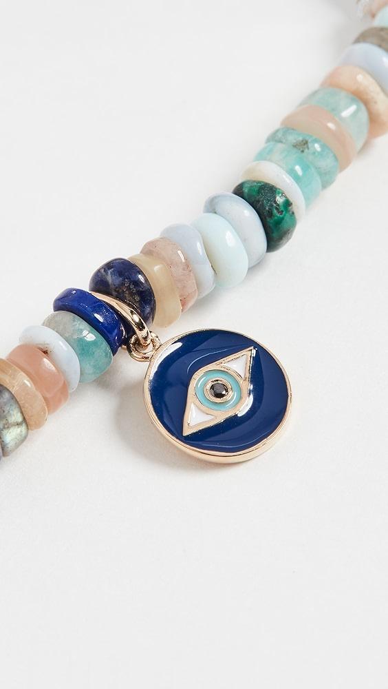 Sydney Evan Tiny Enamel Evil Eye Medallion Bracelet | Shopbop Product Image