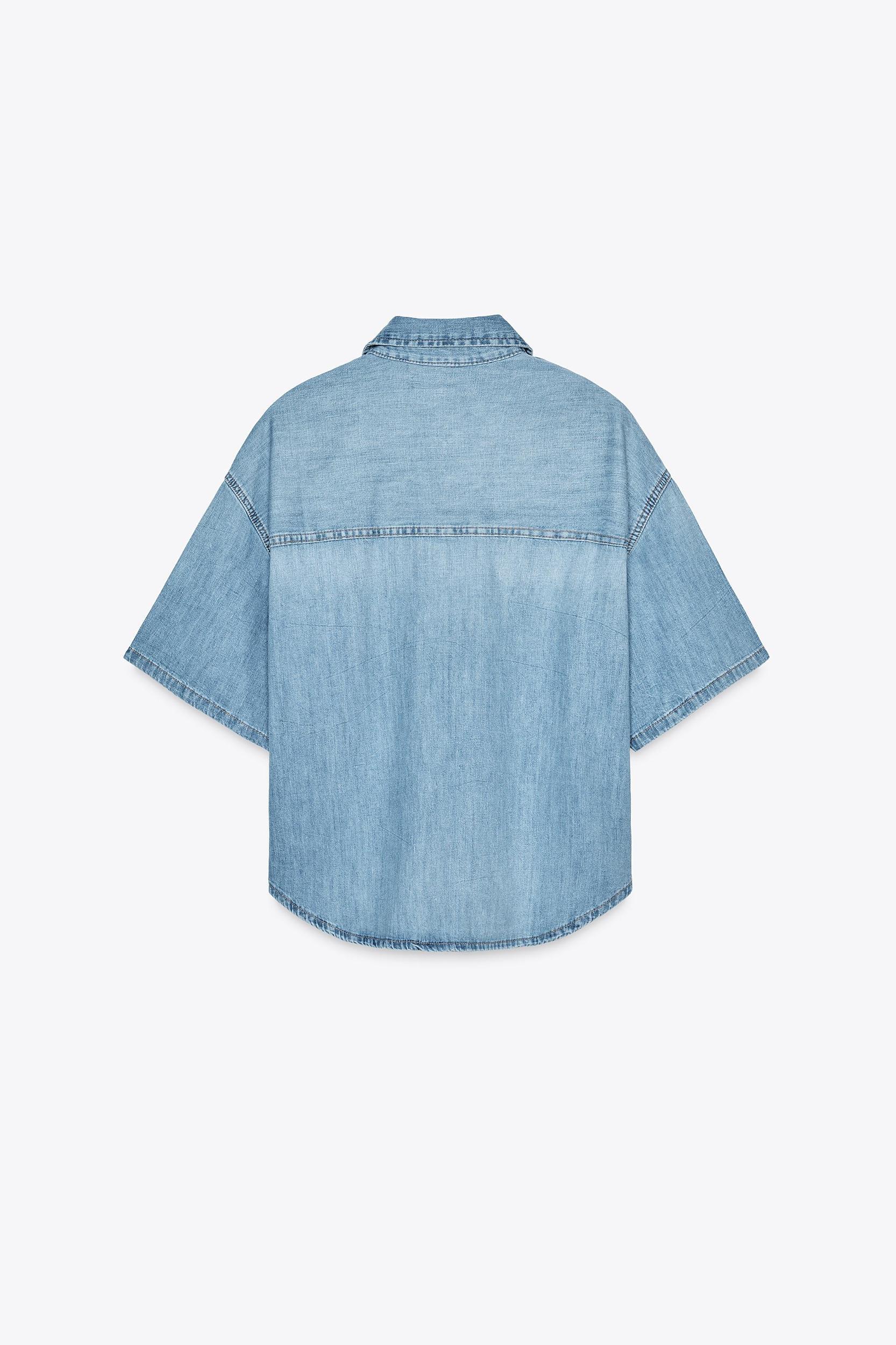 TRF CROP DENIM SHIRT Product Image
