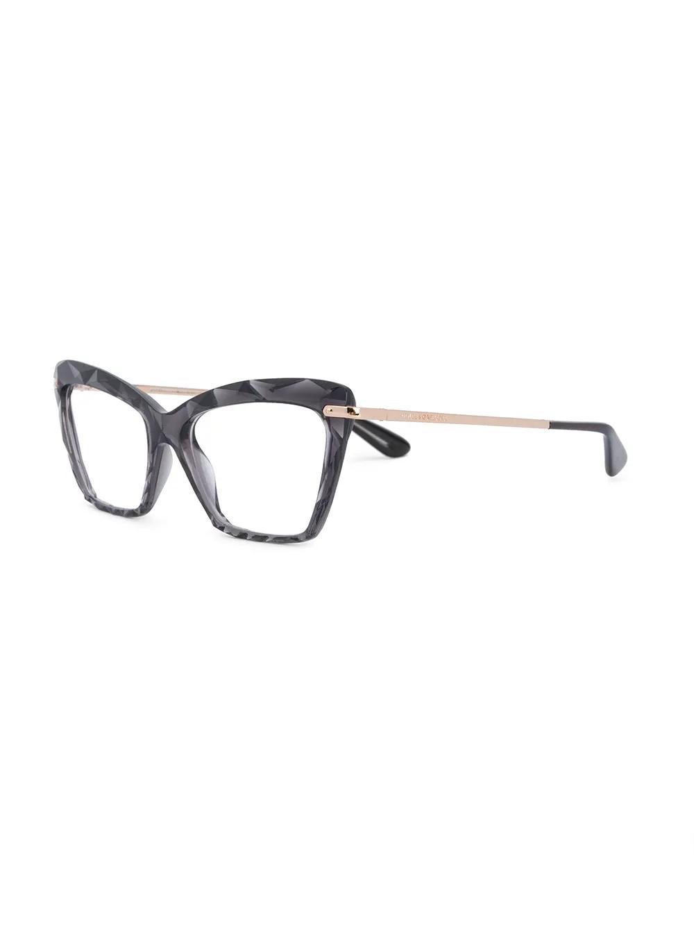 DOLCE & GABBANA Square Frame Cat Eye Glasses In Brown Product Image