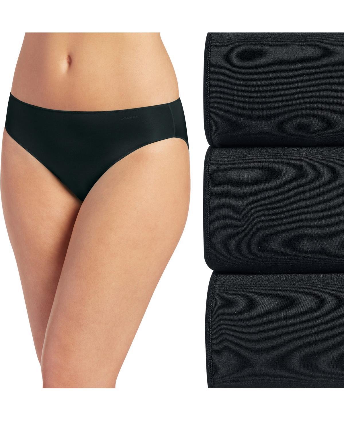 Women's Jockey® No Panty Line Promise® 3-Pack Bikini Panty Set 1770, Size: 5, Black Asst Product Image